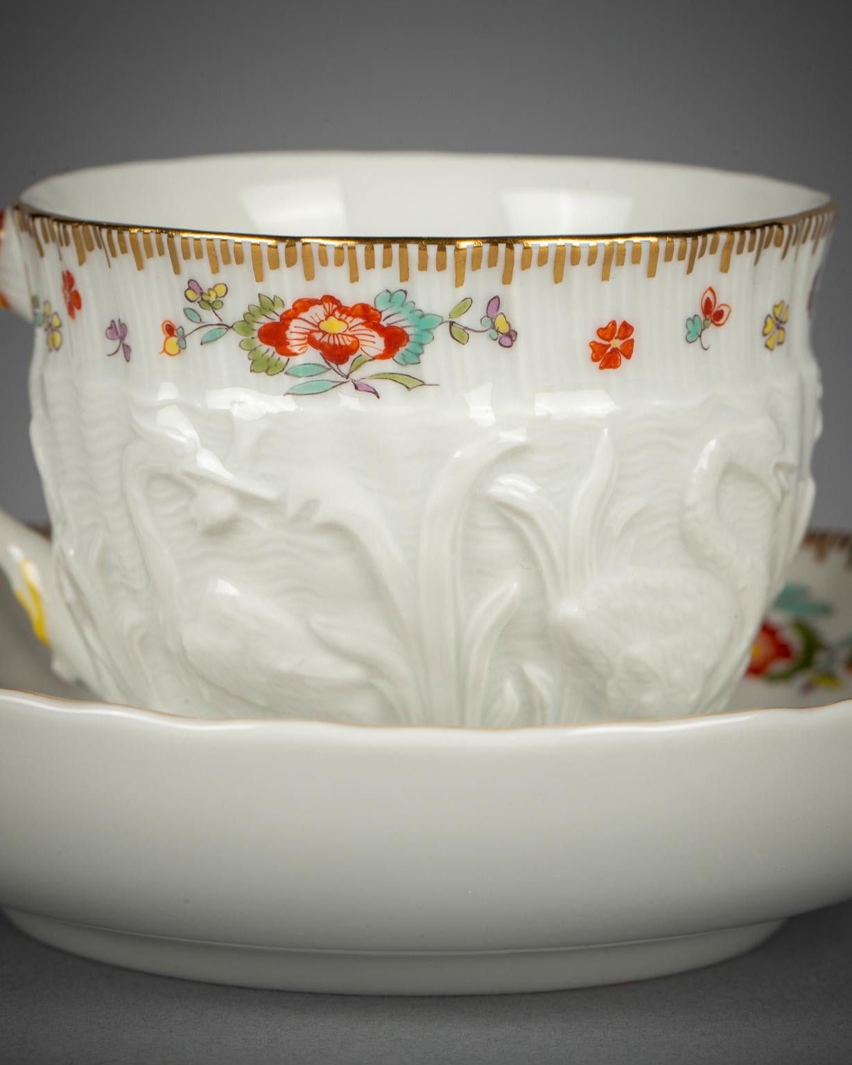 German Meissen Porcelain Swan Service Pattern Part Coffee Service, 20th Century For Sale 12
