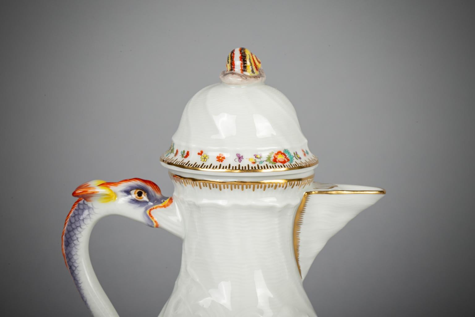 German Meissen Porcelain Swan Service Pattern Part Coffee Service, 20th Century For Sale 4