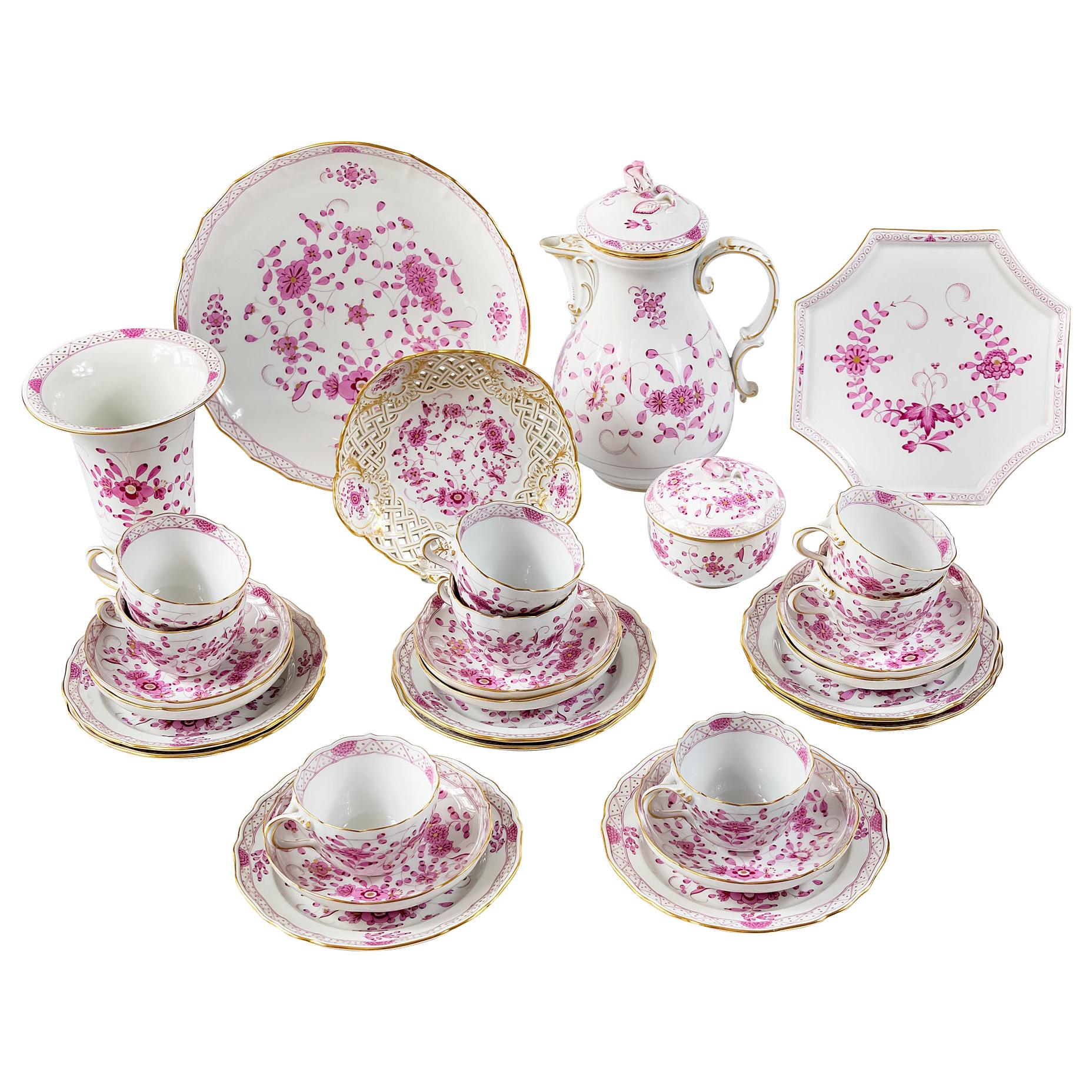 German Meissen "Purple Indian" Porcelain Coffee/Tea Set