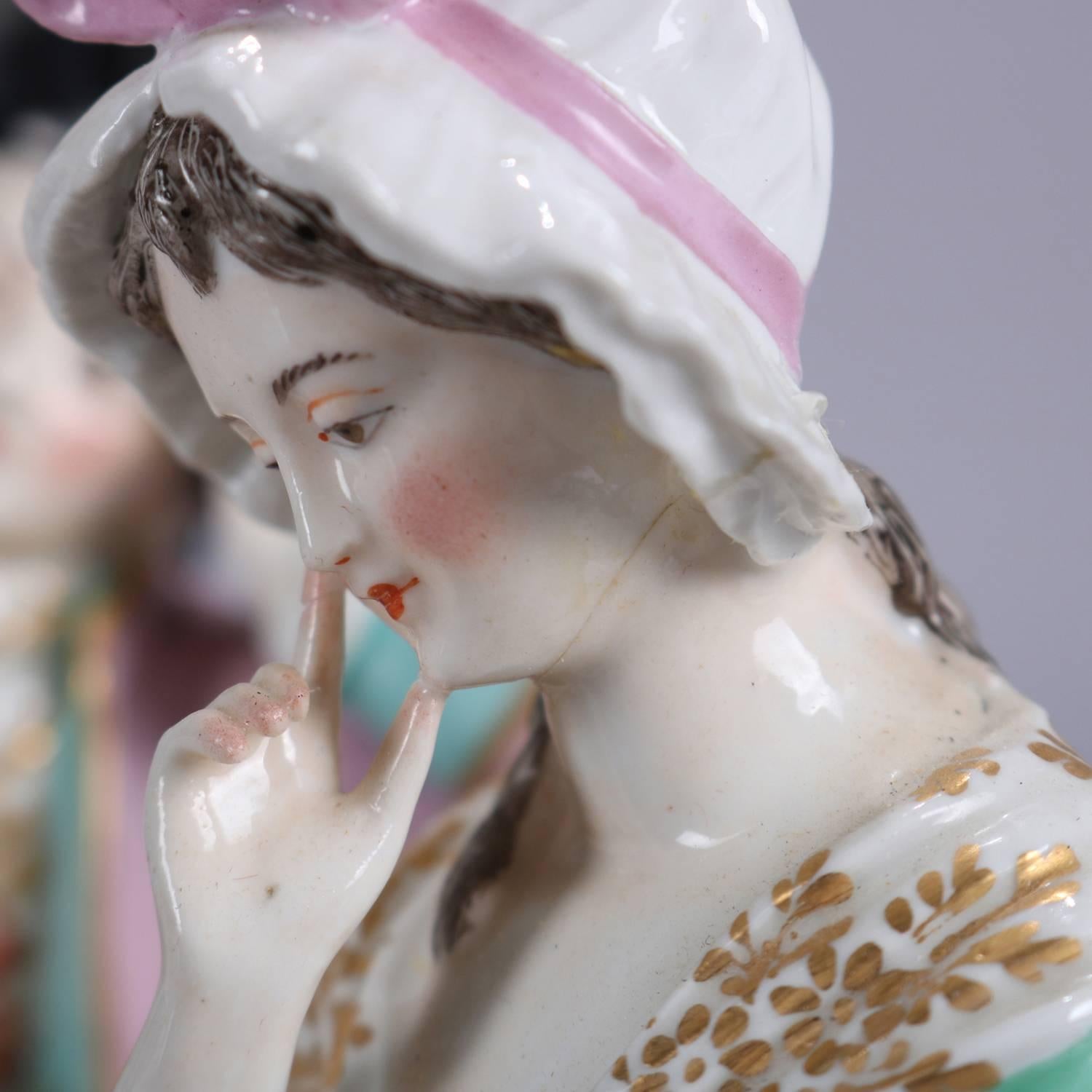 German Meissen School Porcelain Figural Group of Courting Couple, circa 1880 4