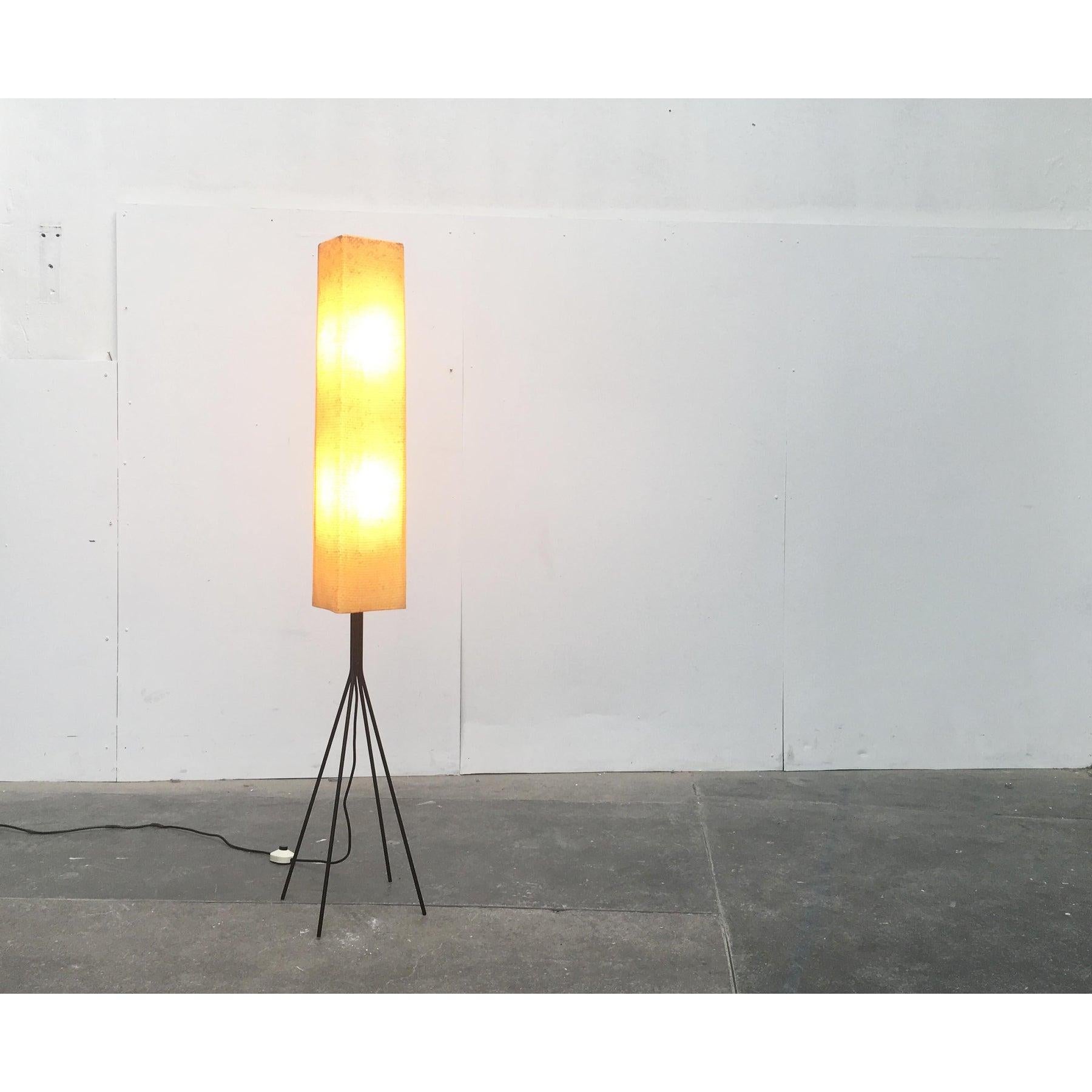 Mid-Century Modern German Metal and Plastic Floor Lamp from Hesse Leuchten, 1960s For Sale