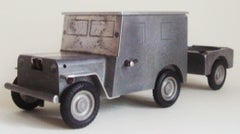 German Midcentury Aluminum Jeep Combination Lighter, Cigarette Server & Ashtray