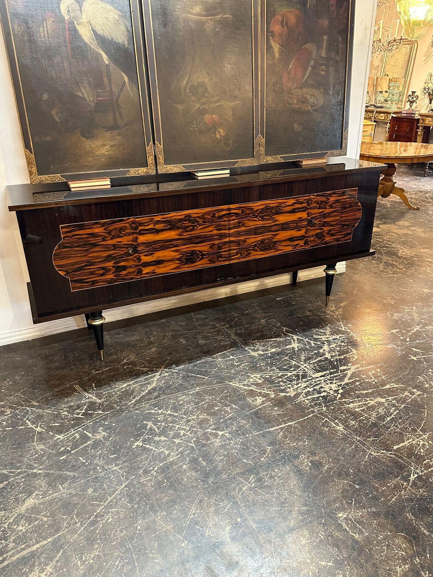 Outstanding German midcentury Art Deco inlaid rosewood sideboard, circa 1960. Perfect for today's transitional designs!