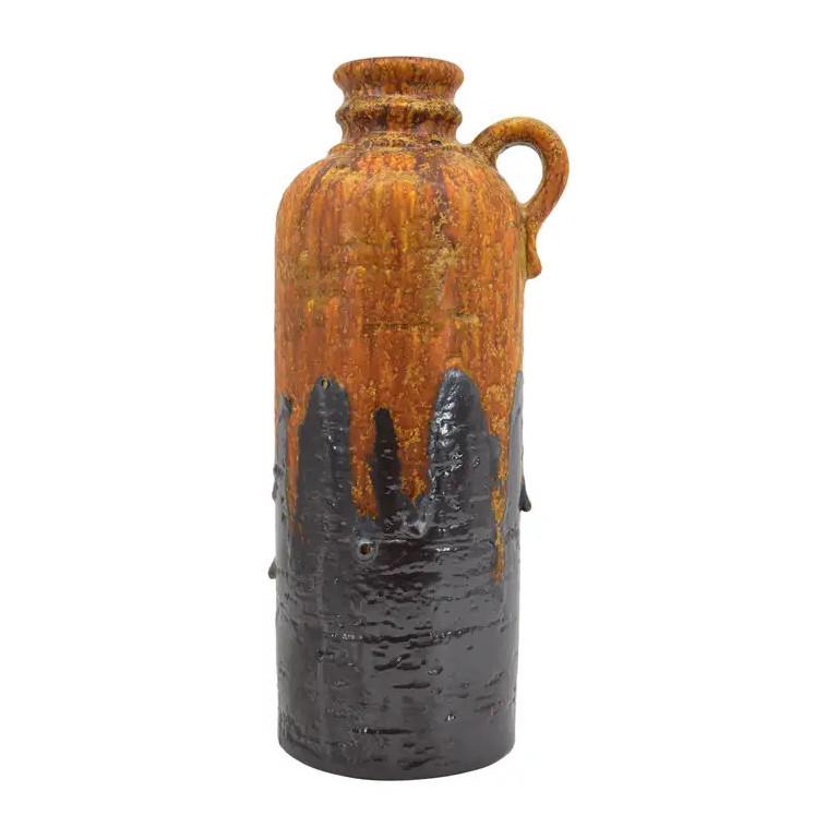 German mid-century ceramic vase, Germany, ca.1970. Height: 45cm - 17.7 in. , Diameter : 22cm - 8.7 in. Marked 
