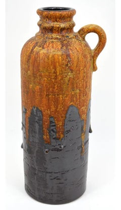 German Mid-Century Ceramic Vase with Fat Lava Glaze, Circa 1970
