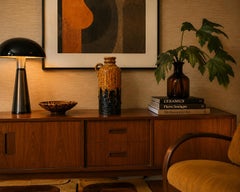 German Mid-Century Ceramic Vase with Fat Lava Glaze, Circa 1970