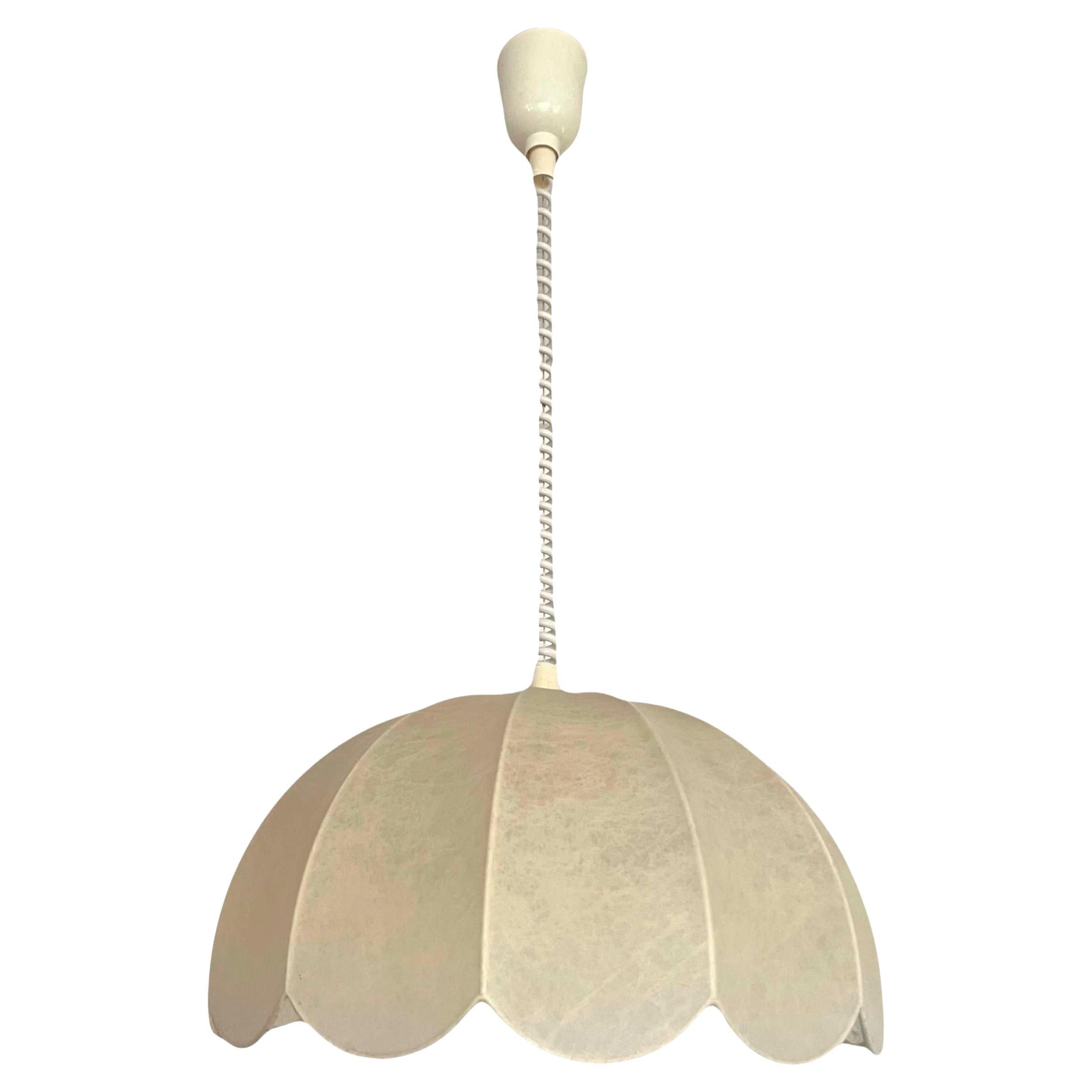 German Mid-Century "Cocoon" Flower adjustable Chandelier by Goldkant, 1970s For Sale
