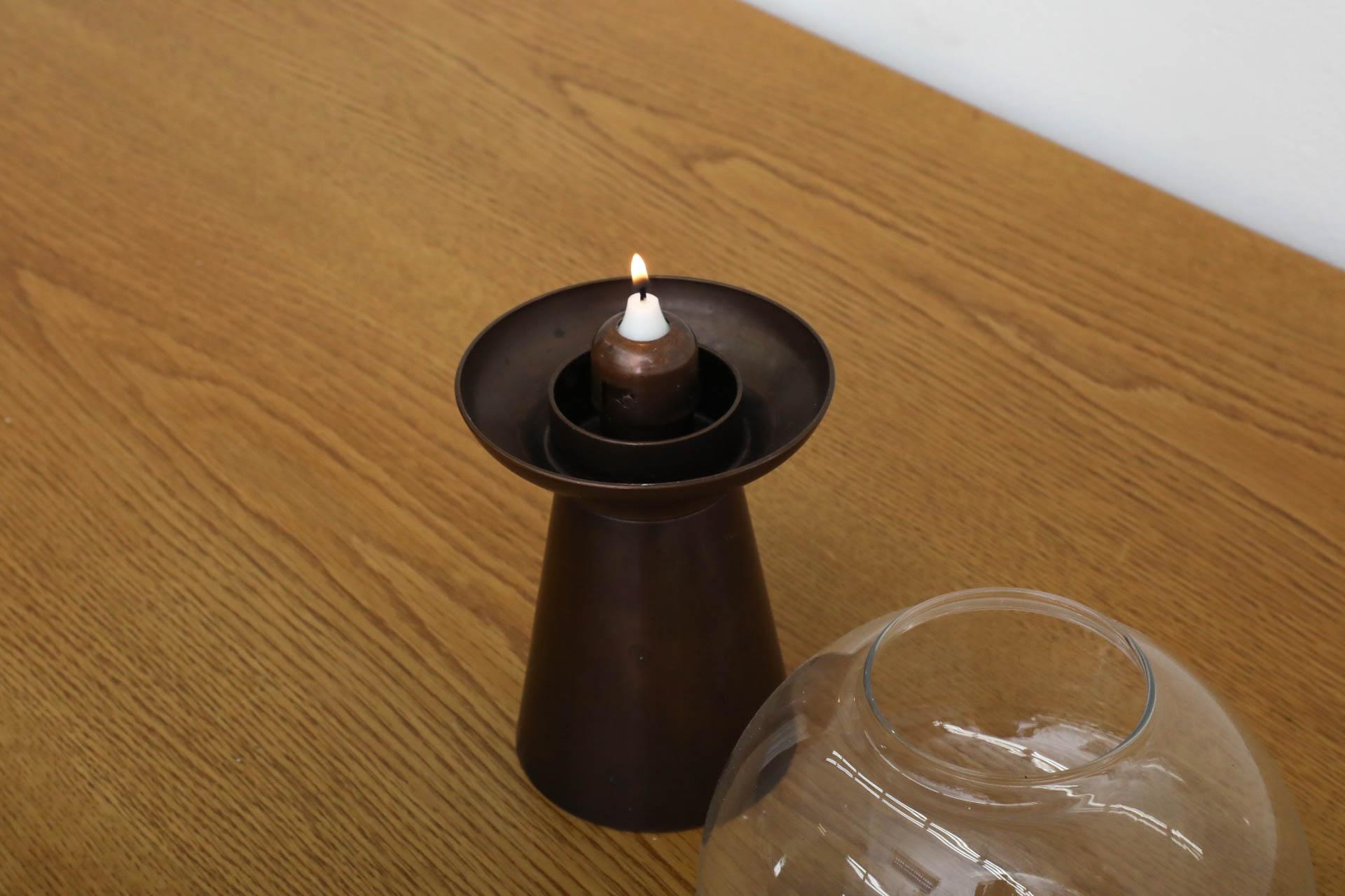 German Mid-Century Copper and Glass Candle Light by Föhl, 1970s For Sale 5