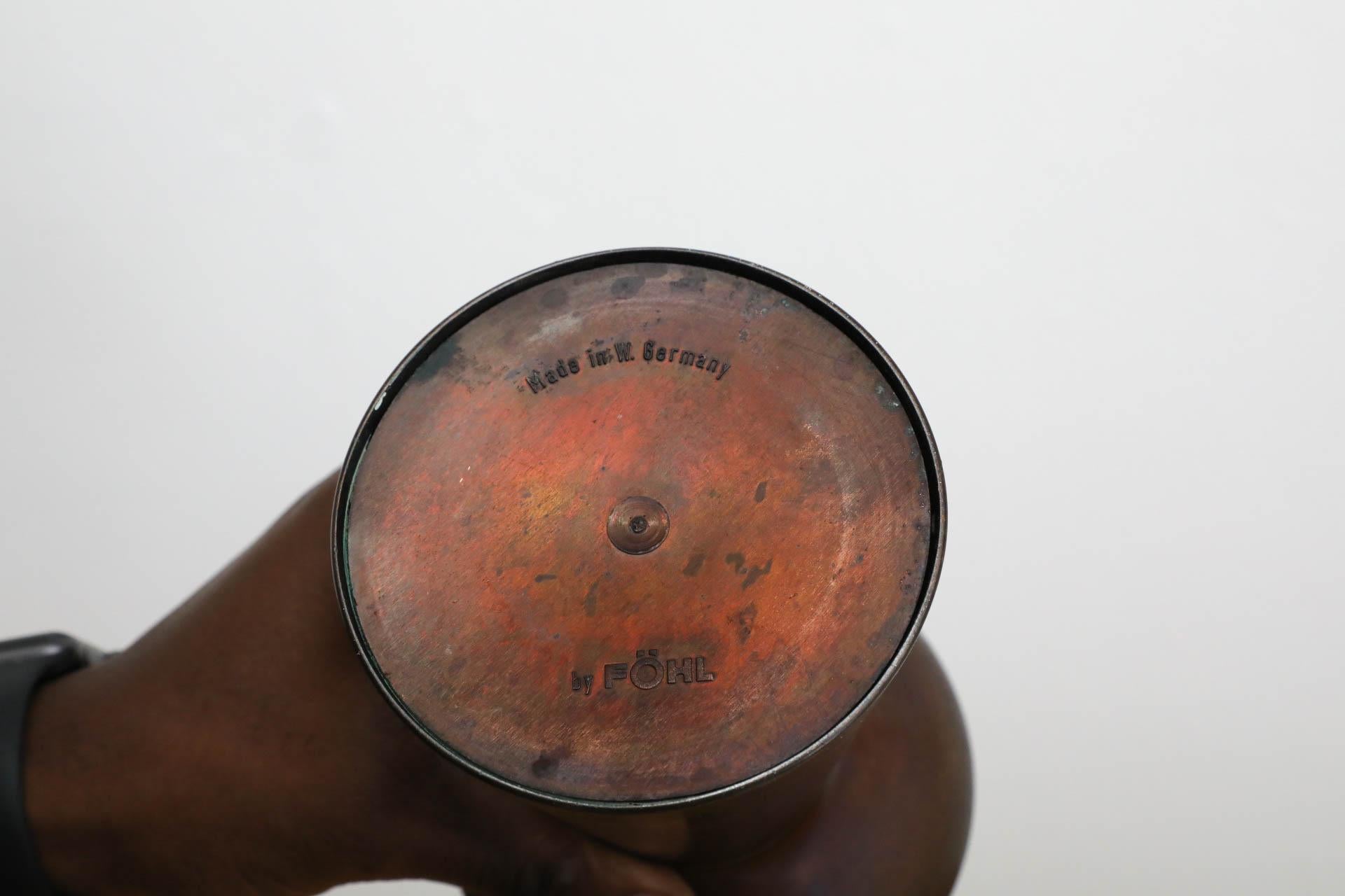 German Mid-Century Copper and Glass Candle Light by Föhl, 1970s For Sale 7