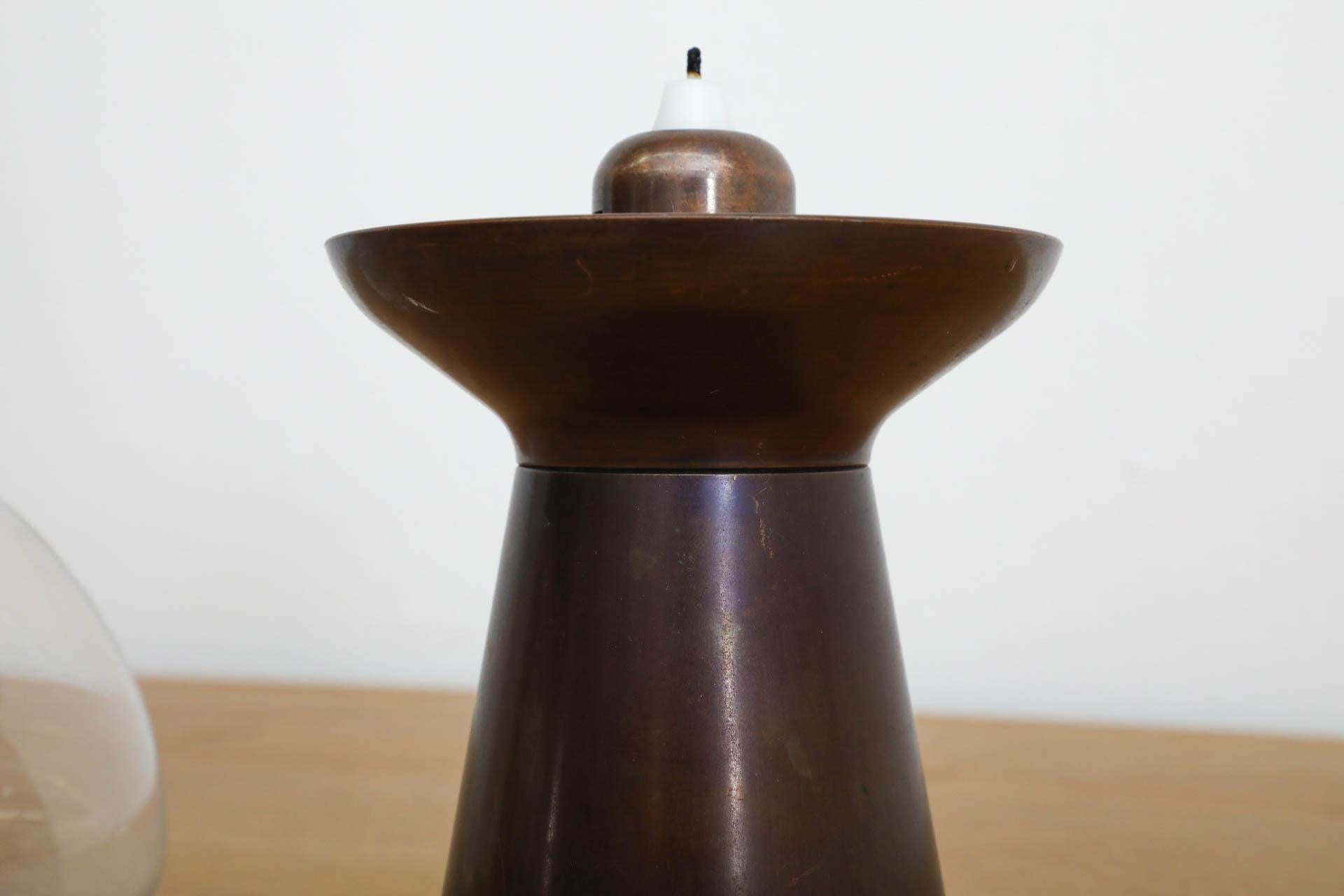 German Mid-Century Copper and Glass Candle Light by Föhl, 1970s For Sale 8