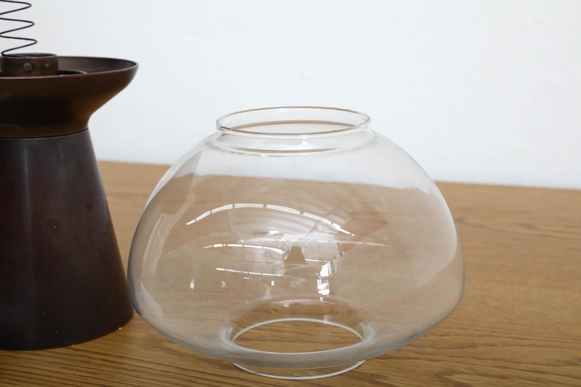 German Mid-Century Copper and Glass Candle Light by Föhl, 1970s For Sale 4