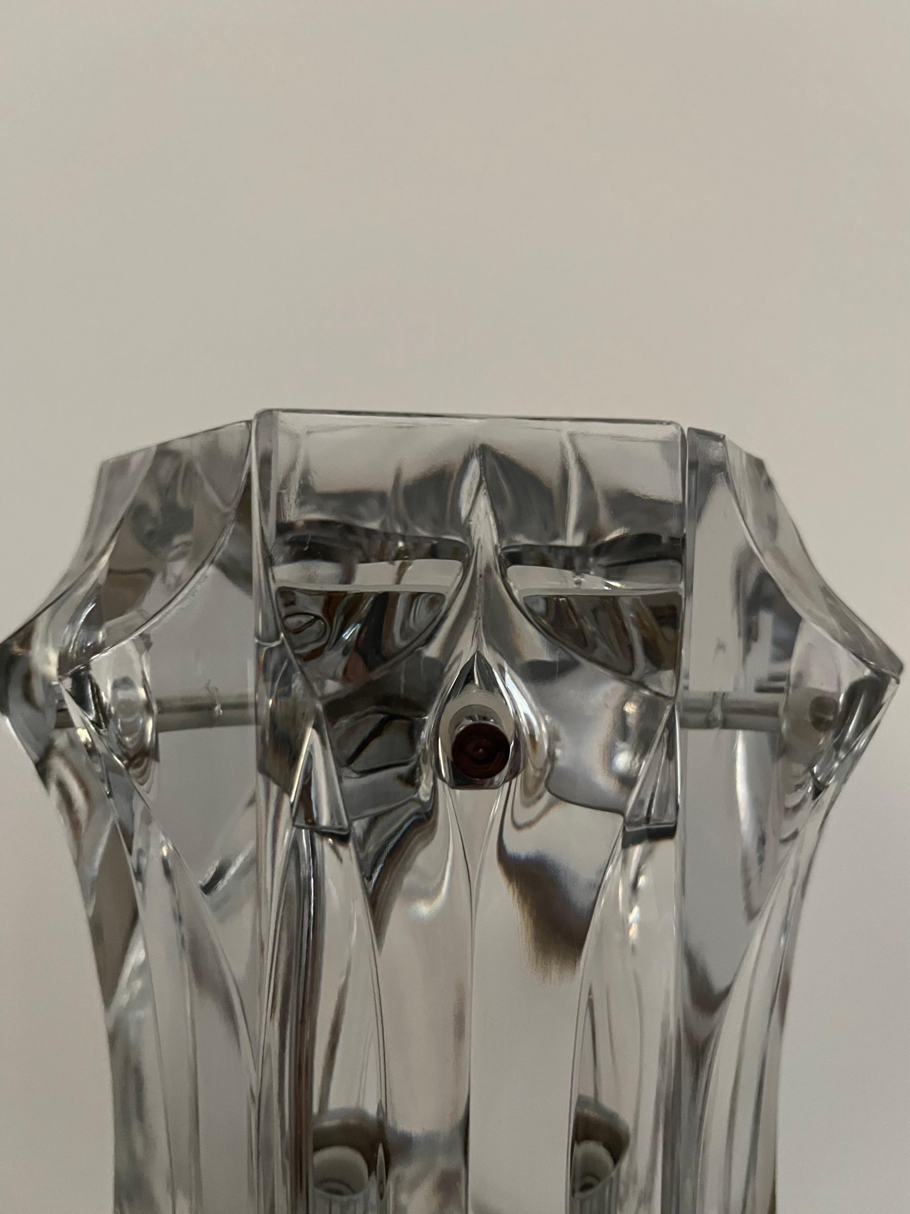 German Midcentury Crystals Chromed Metal Table Lamp by Kinkeldey, 1970s 3