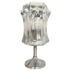 German Midcentury Crystals Chromed Metal Table Lamp by Kinkeldey, 1970s