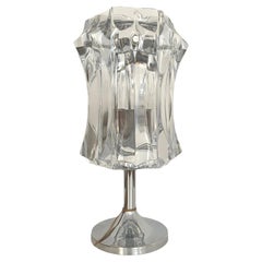 Retro German Midcentury Crystals Chromed Metal Table Lamp by Kinkeldey, 1970s