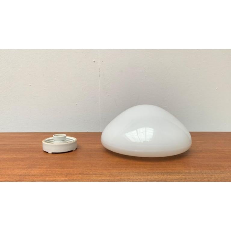 Ceramic German Mid-Century Glass 961 Ceiling or Wall Lamp by Wilhelm Wagenfeld, 1950s For Sale