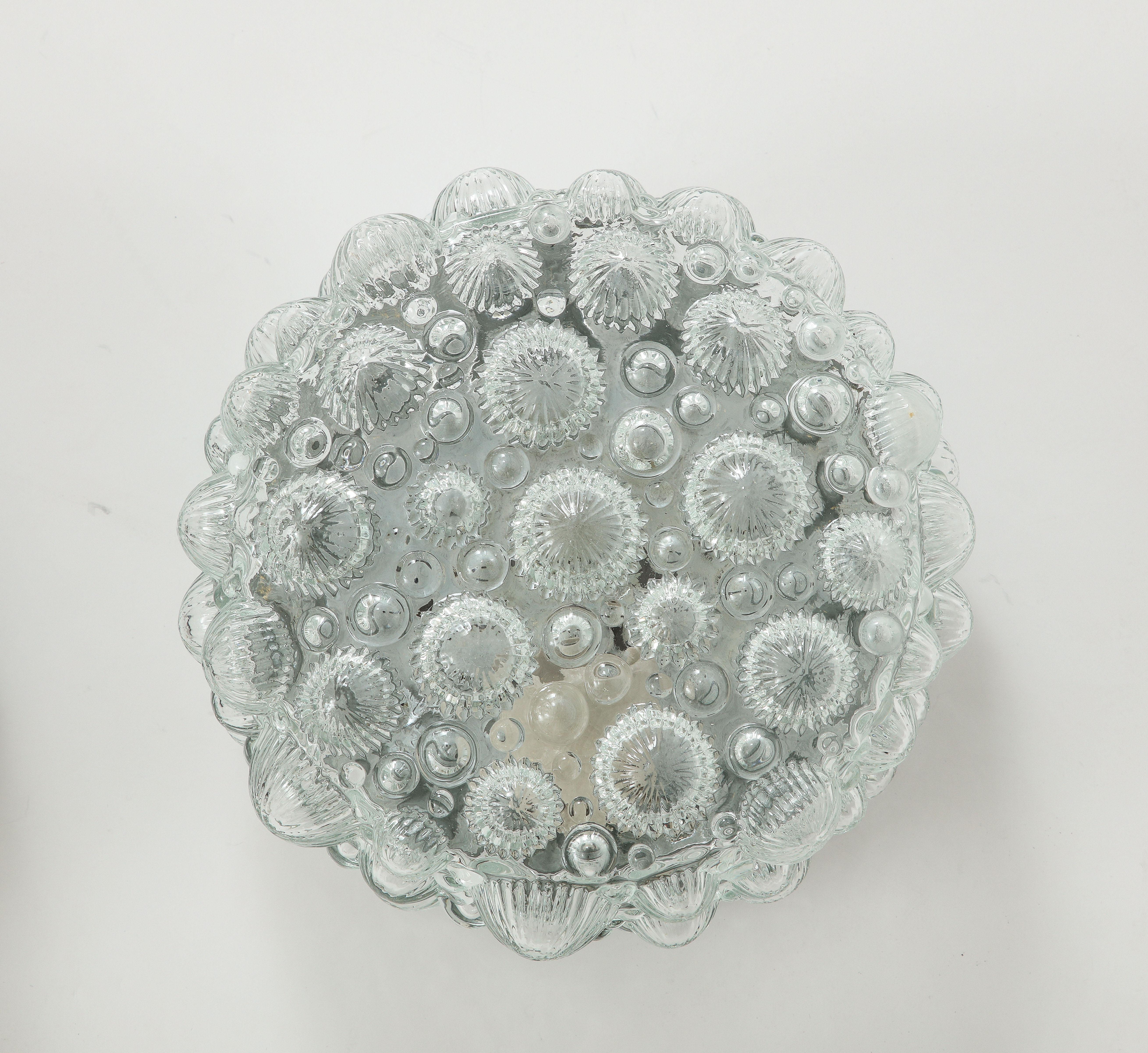 German Mid-Century, Helena Tynell Glass Sea Urchin Sconces 5