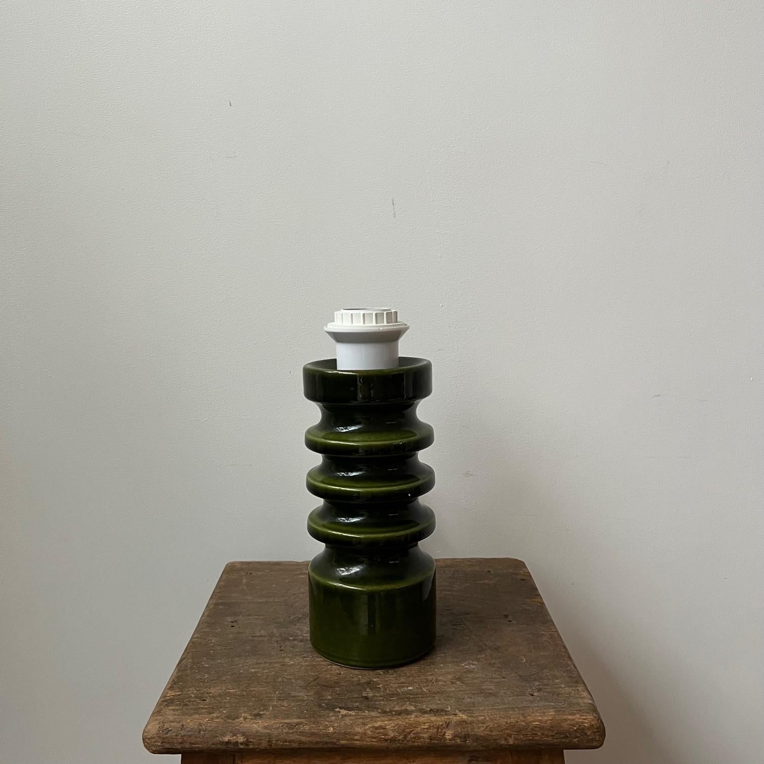 German Mid-Century Green Ceramic Table Lamp 6