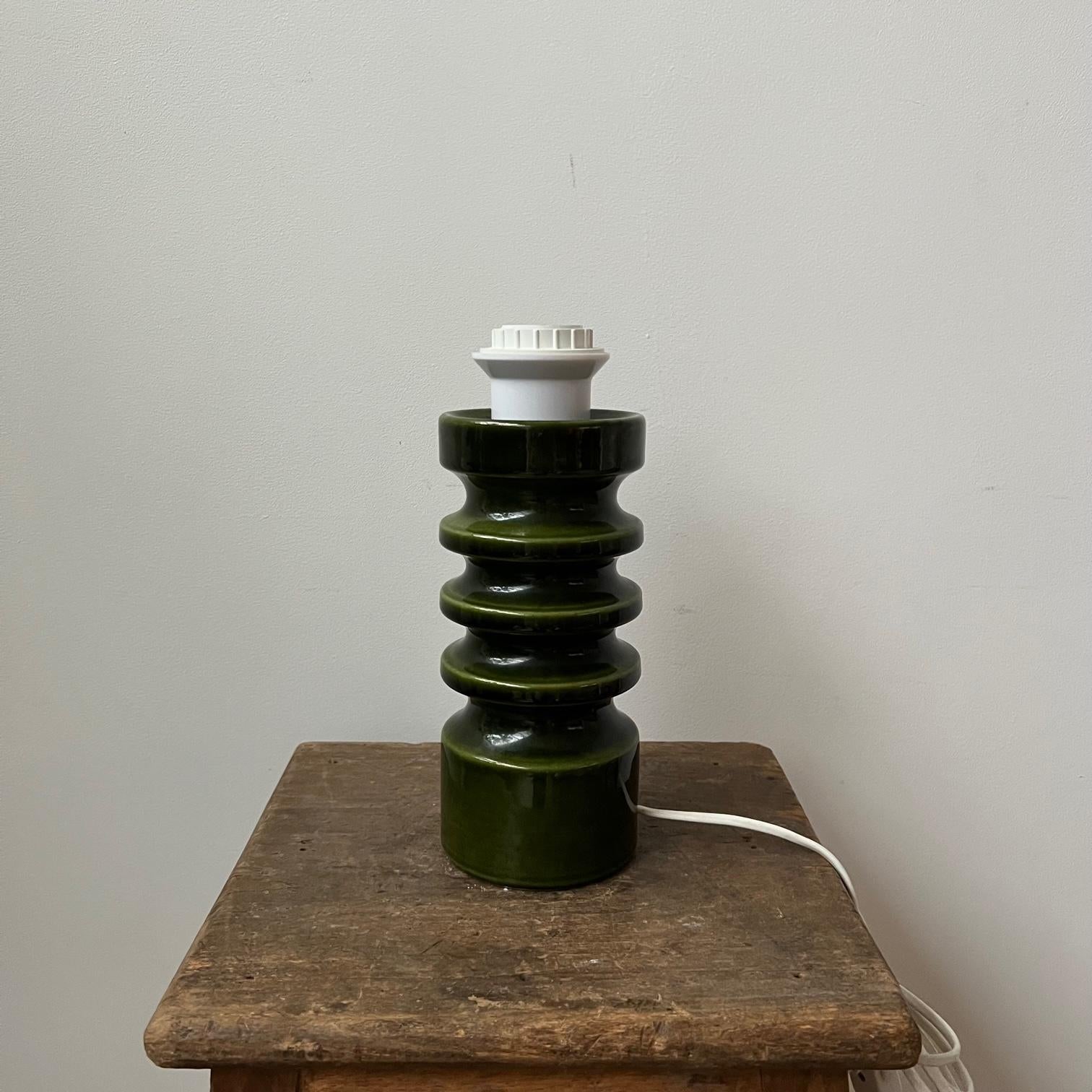 Late 20th Century German Mid-Century Green Ceramic Table Lamp
