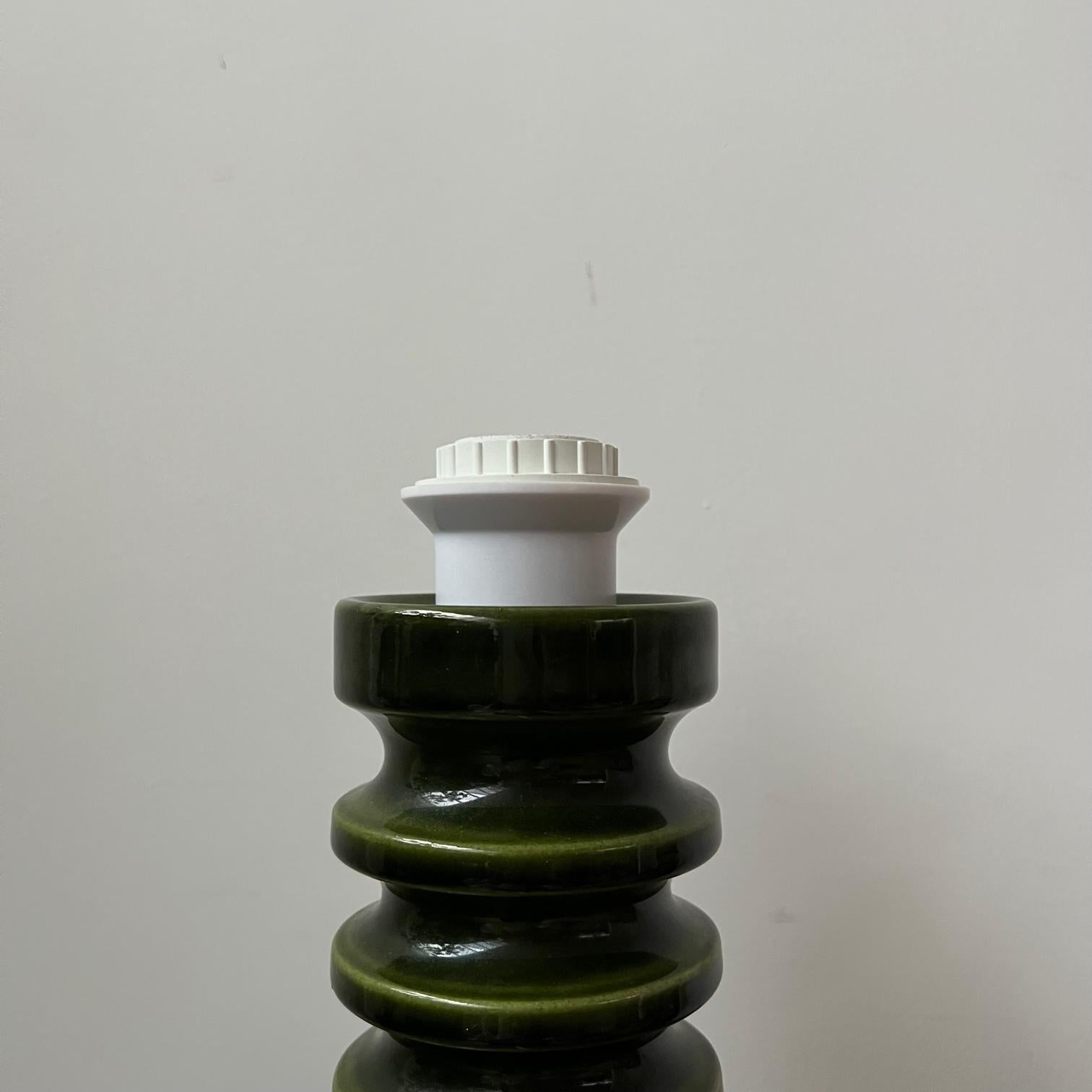 German Mid-Century Green Ceramic Table Lamp 3