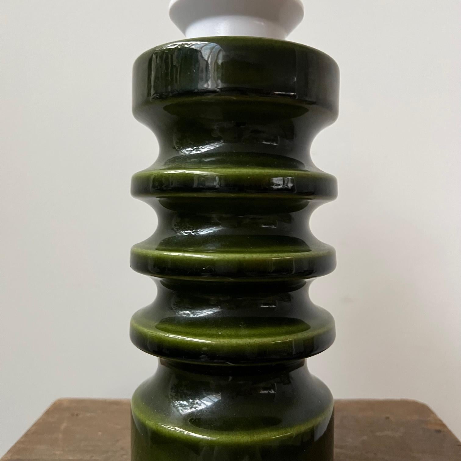 German Mid-Century Green Ceramic Table Lamp 4