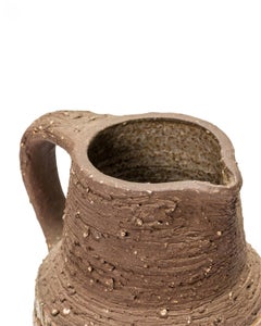 Mid-Century German Ceramic Pitcher with Textured Brown Design