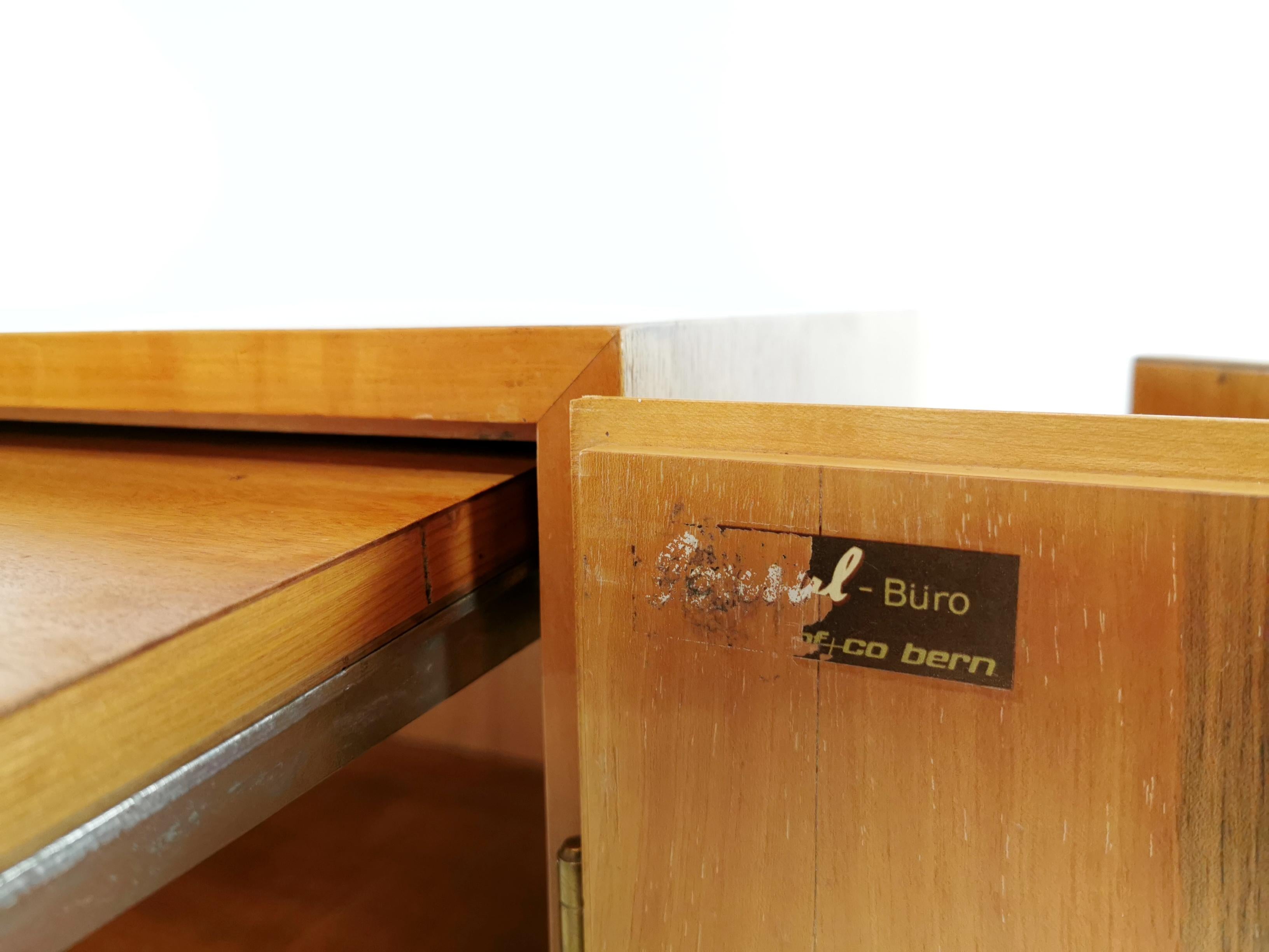 German Midcentury Inlaid Oak Bureau 1960s In Good Condition In STOKE ON TRENT, GB