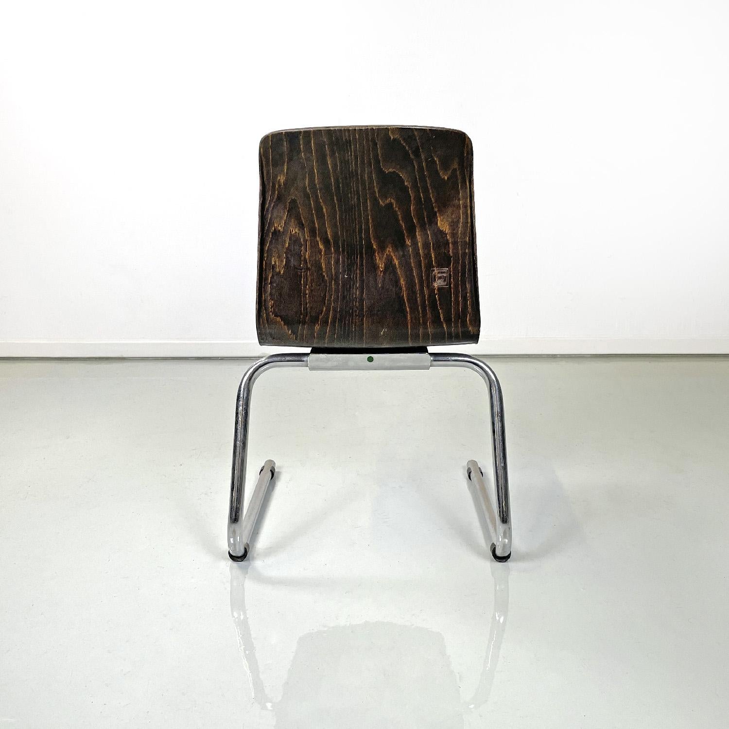 German mid-century modern black painted wood chair by Pagholz, 1960s In Good Condition In MIlano, IT
