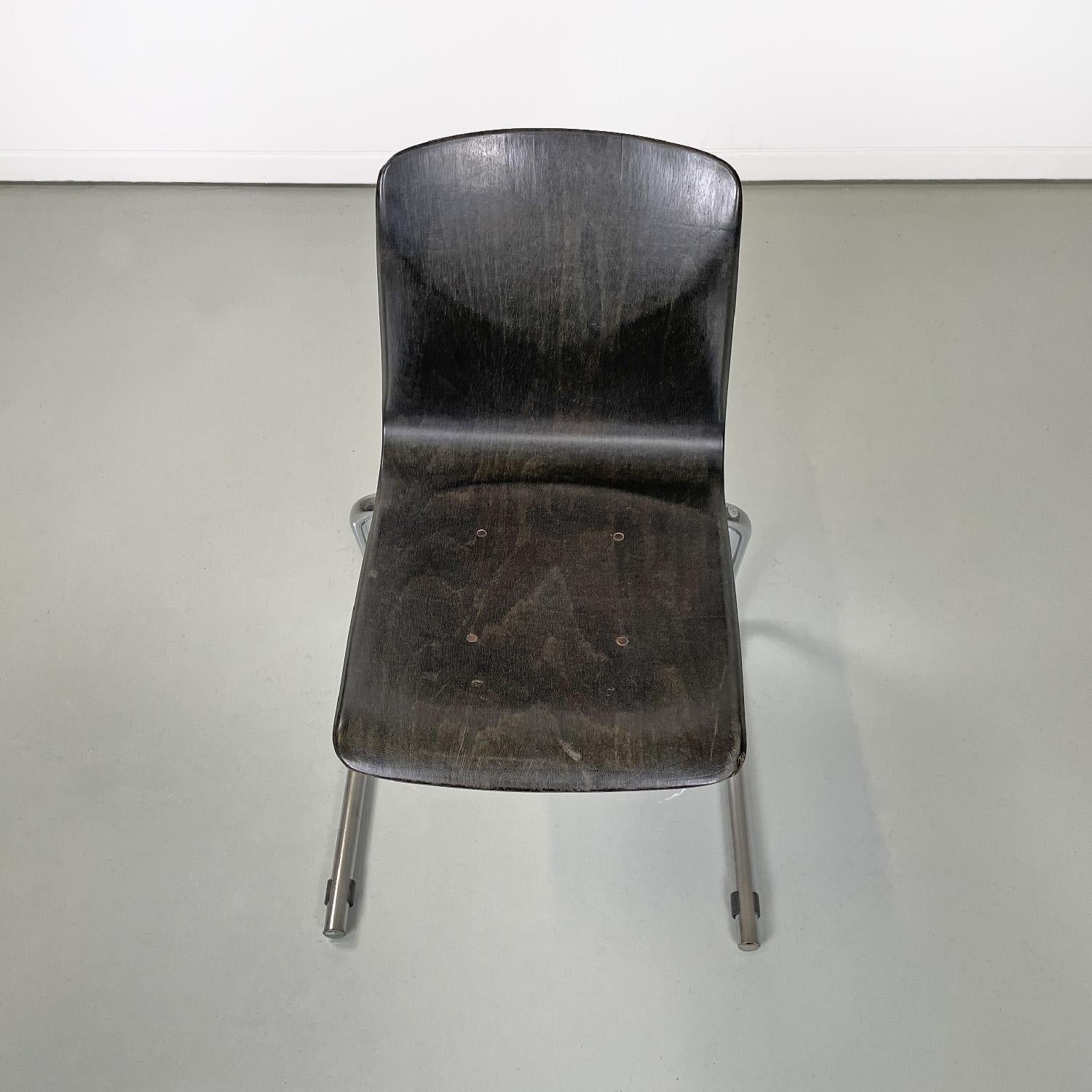 Mid-20th Century German mid-century modern black painted wood chair by Pagholz, 1960s