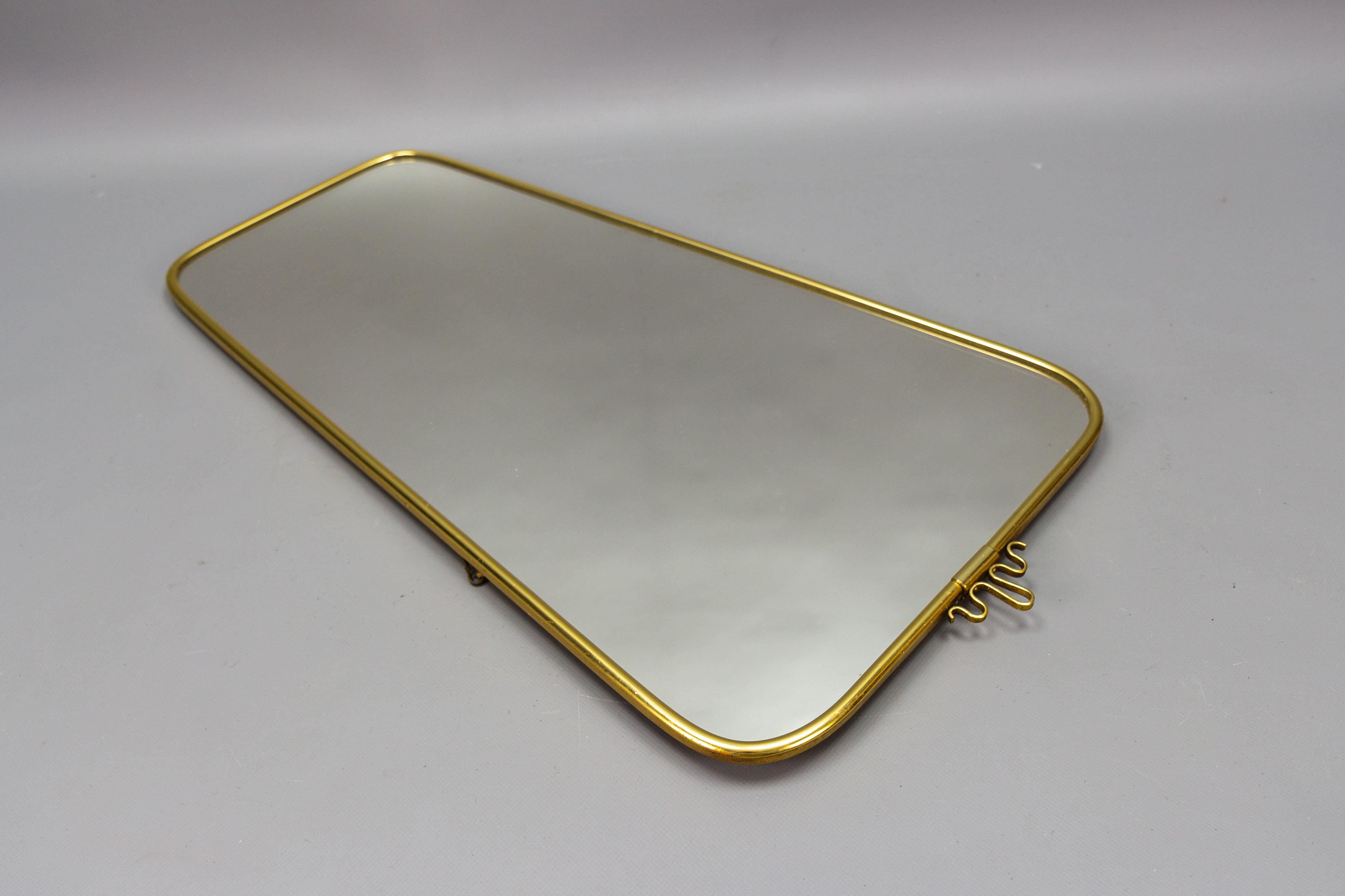 German Mid-Century Modern Brass Frame Wall Mirror by Lenzgold, 1960s For Sale 6