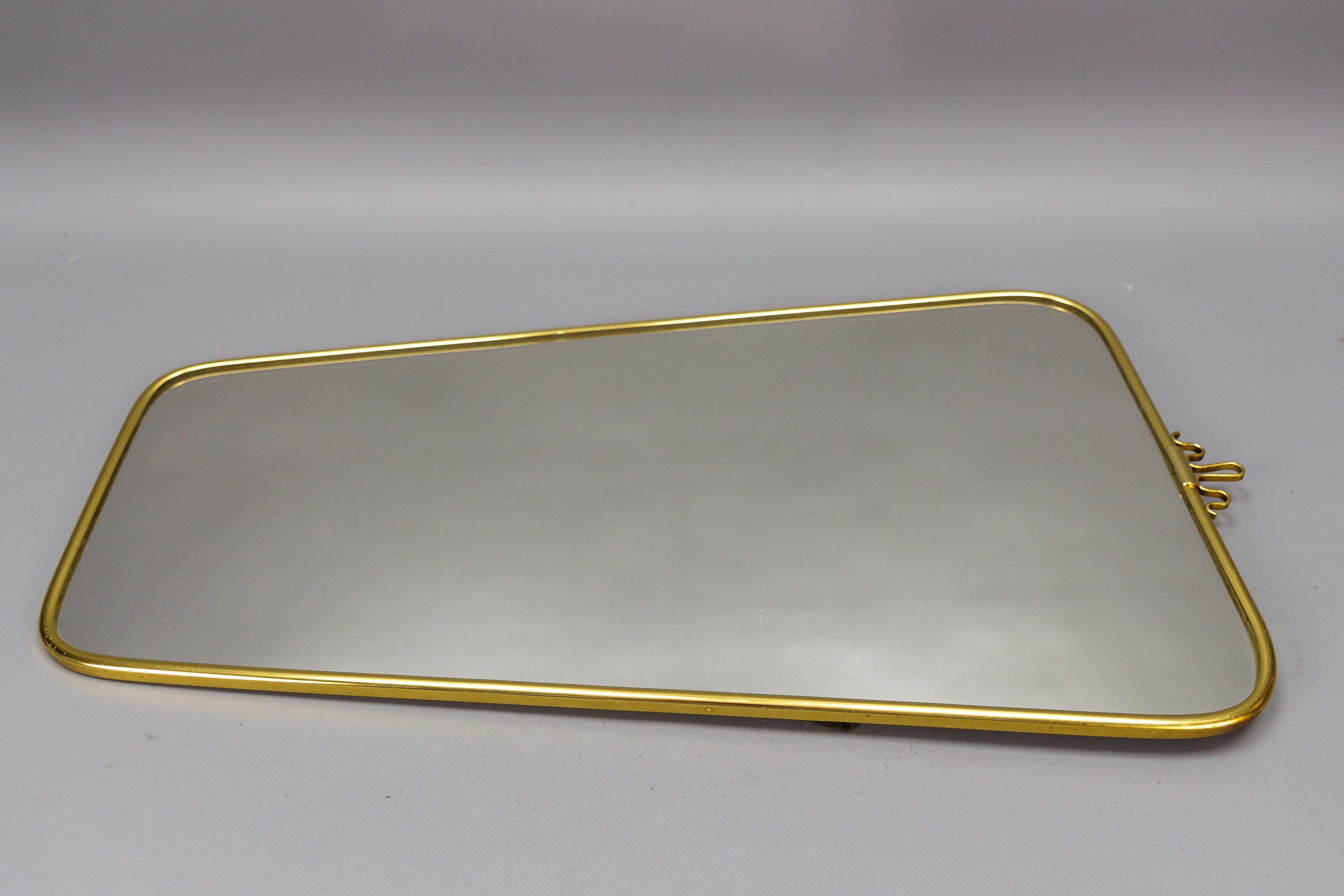 German Mid-Century Modern Brass Frame Wall Mirror by Lenzgold, 1960s For Sale 7