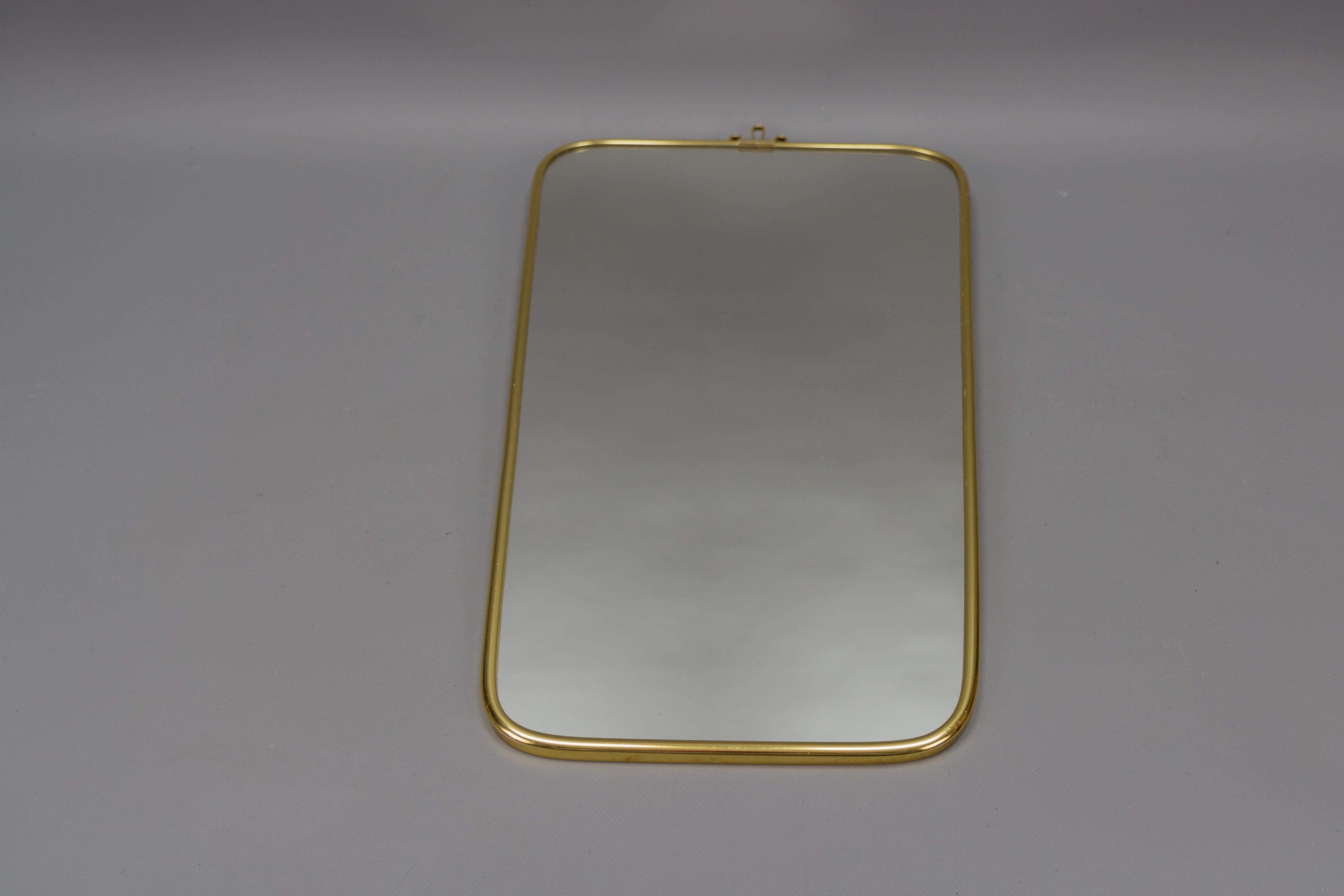 German Mid-Century Modern Brass Frame Wall Mirror by Lenzgold, 1960s For Sale 9
