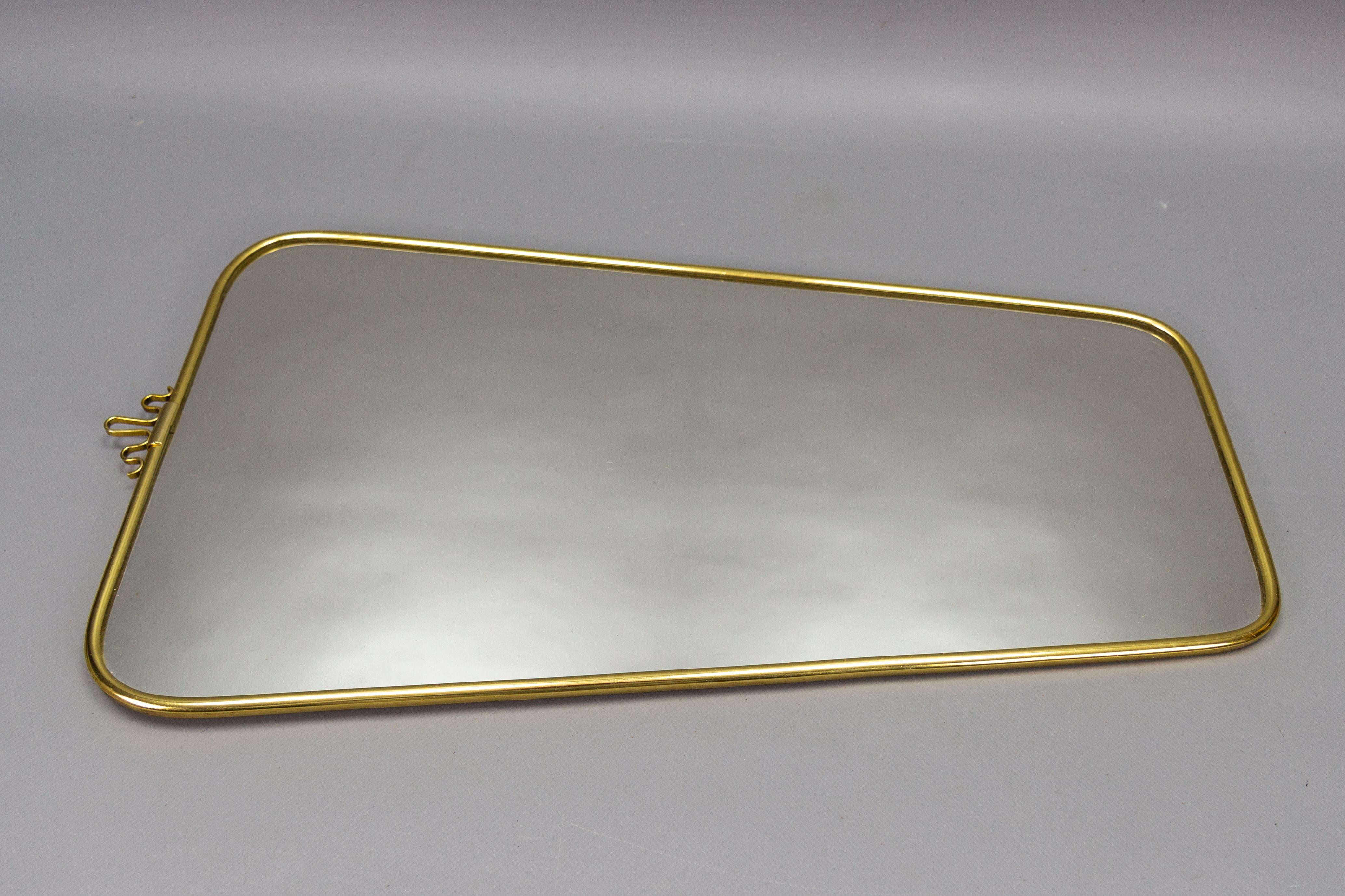 German Mid-Century Modern Brass Frame Wall Mirror by Lenzgold, 1960s For Sale 2