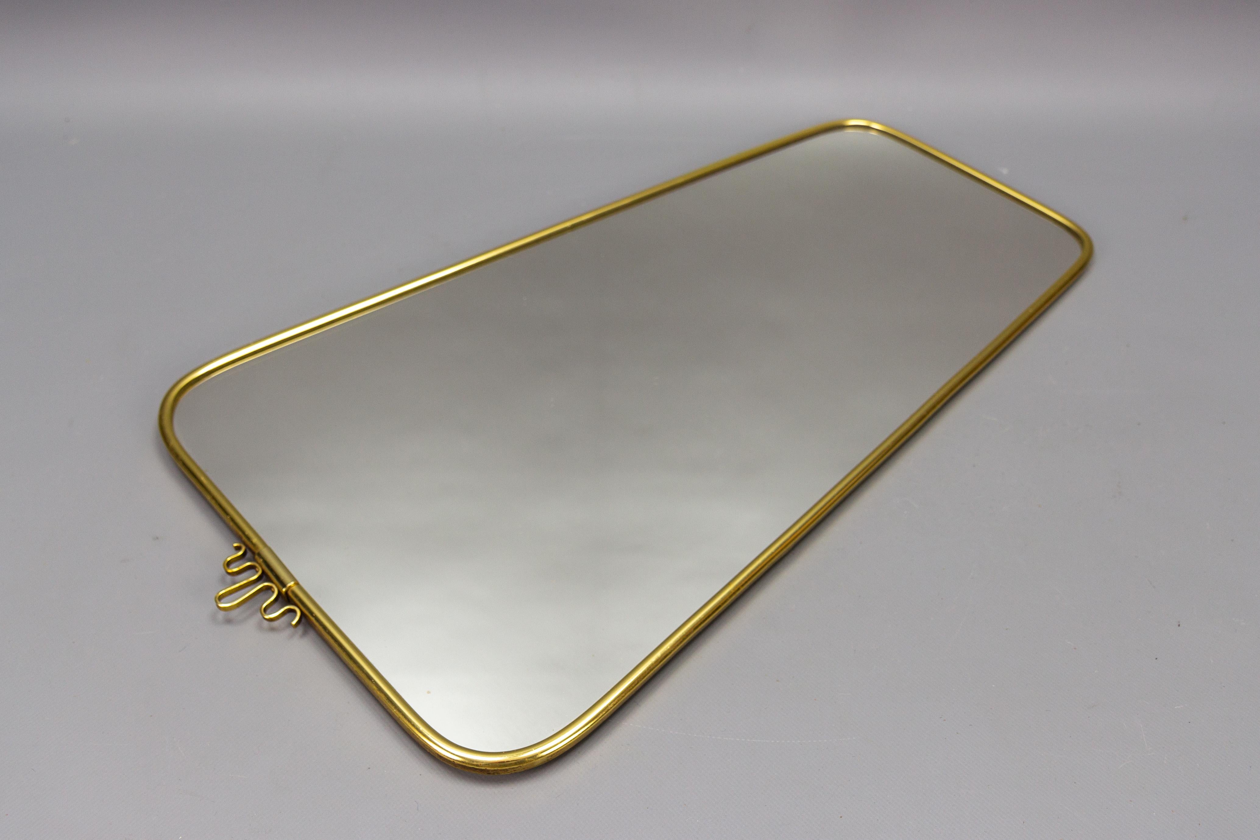 German Mid-Century Modern Brass Frame Wall Mirror by Lenzgold, 1960s For Sale 3