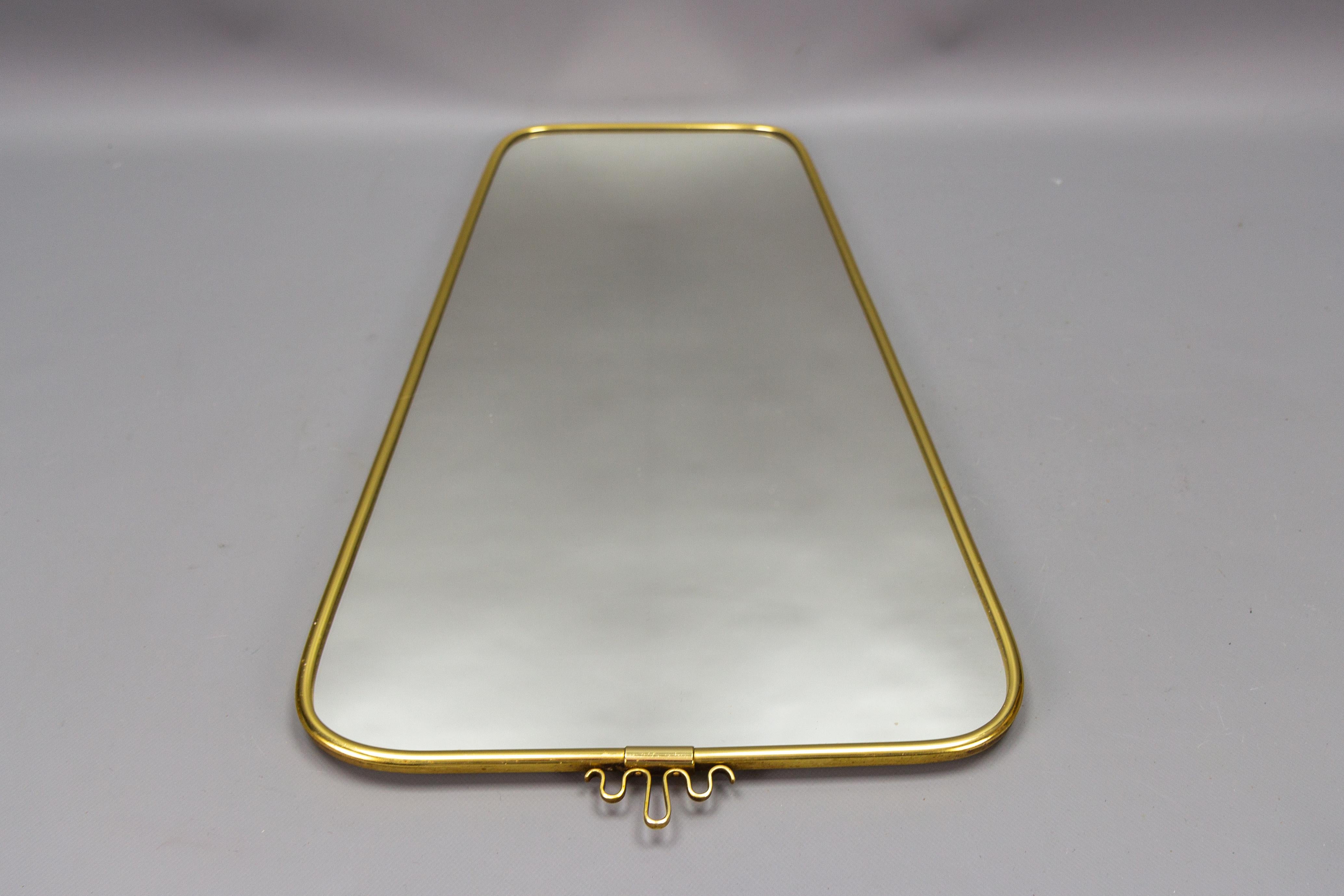 German Mid-Century Modern Brass Frame Wall Mirror by Lenzgold, 1960s For Sale 4