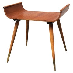 German Mid-Century Modern Curved Wood Coffee Table by Ilse Möbel, 1950s