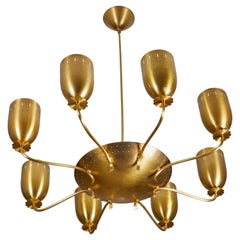 Mid-Century Brass Lightolier Chandelier