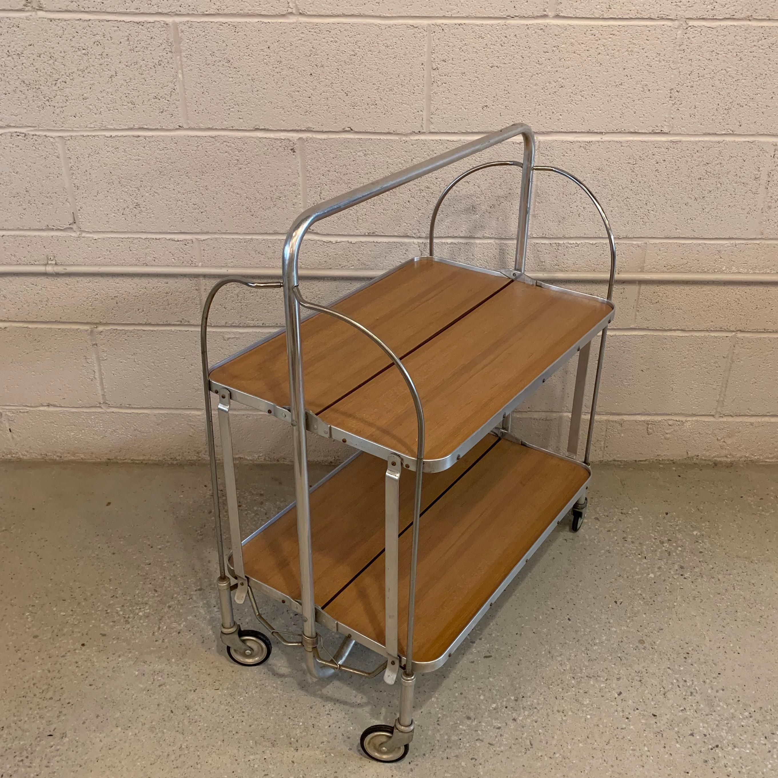 folding serving cart