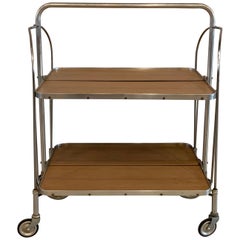 German Mid-Century Modern Folding Serving Bar Cart