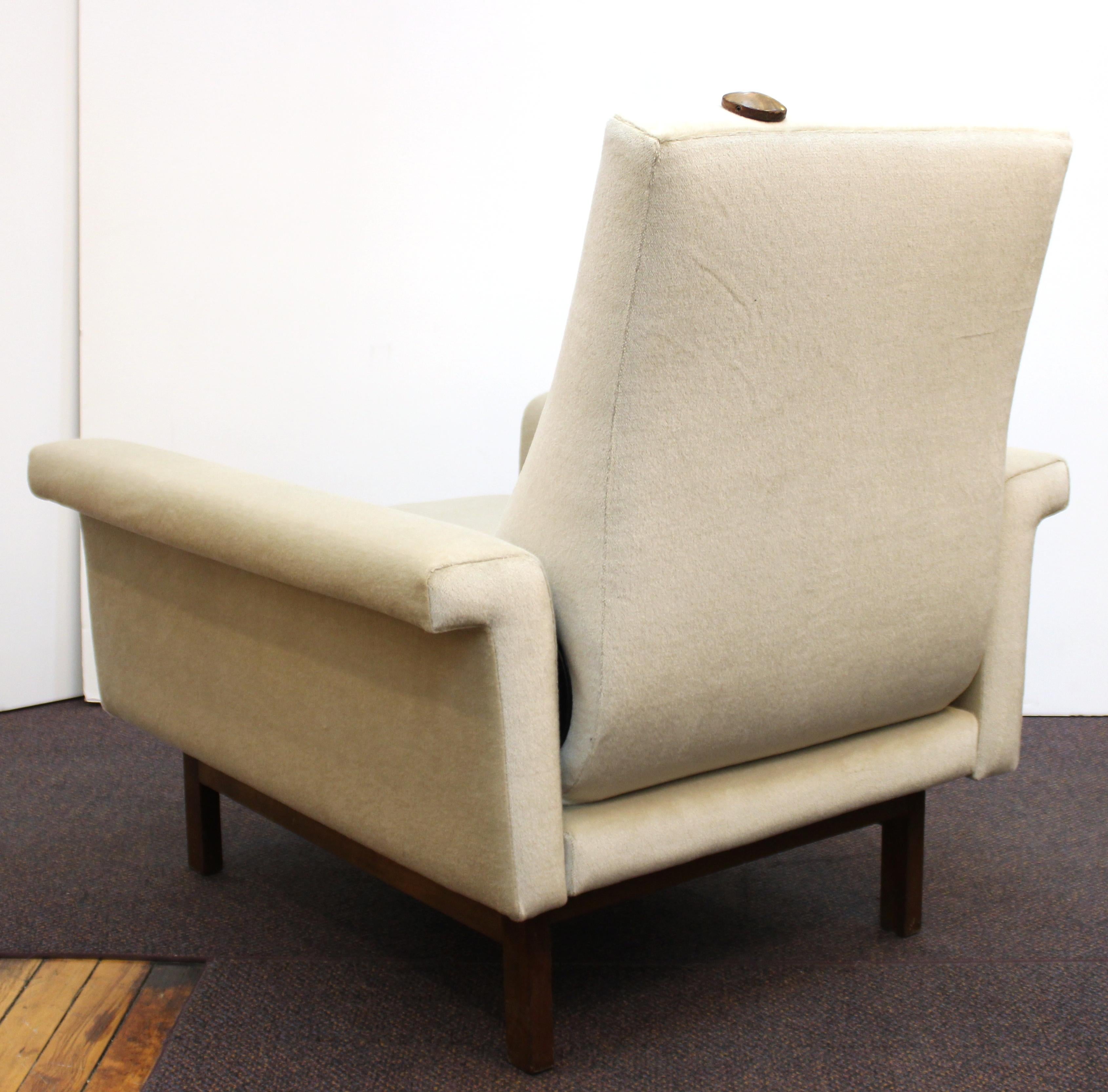 Upholstery German Mid-Century Modern Lounge Armchair with Ottoman