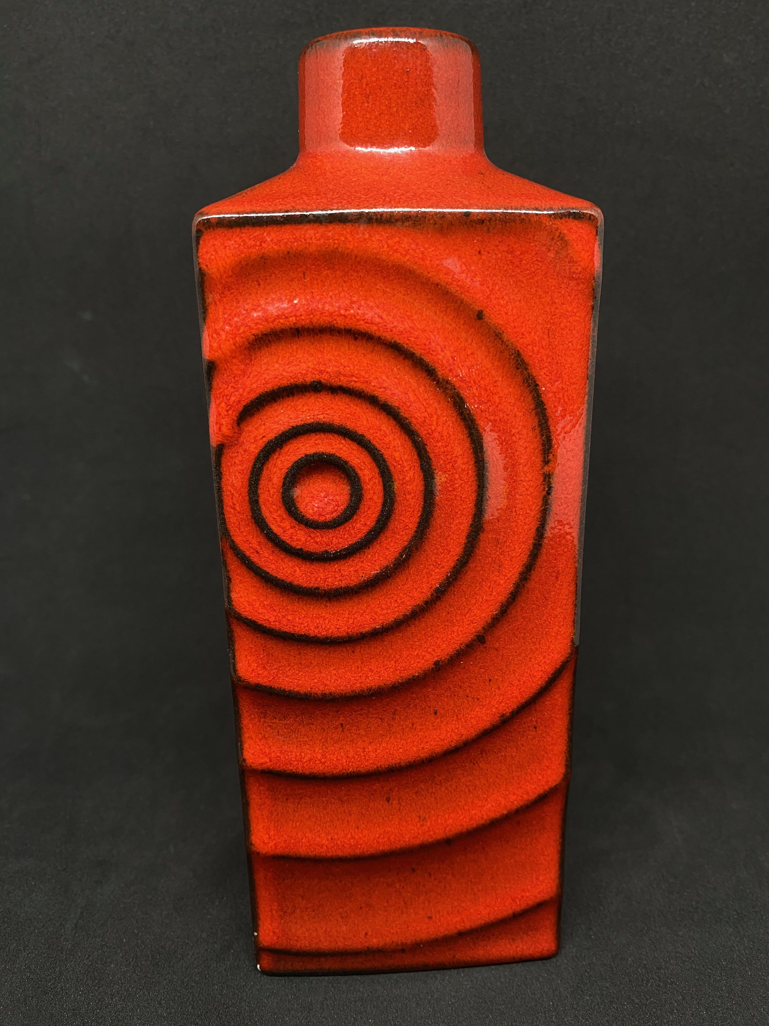An amazing midcentury studio art pottery vase made in Germany, circa 1970s, by Steuler Keramik. Designer Cari Zalloni. Vase is in very good condition with no chips, cracks, or flea bites. Signed with makers mark.