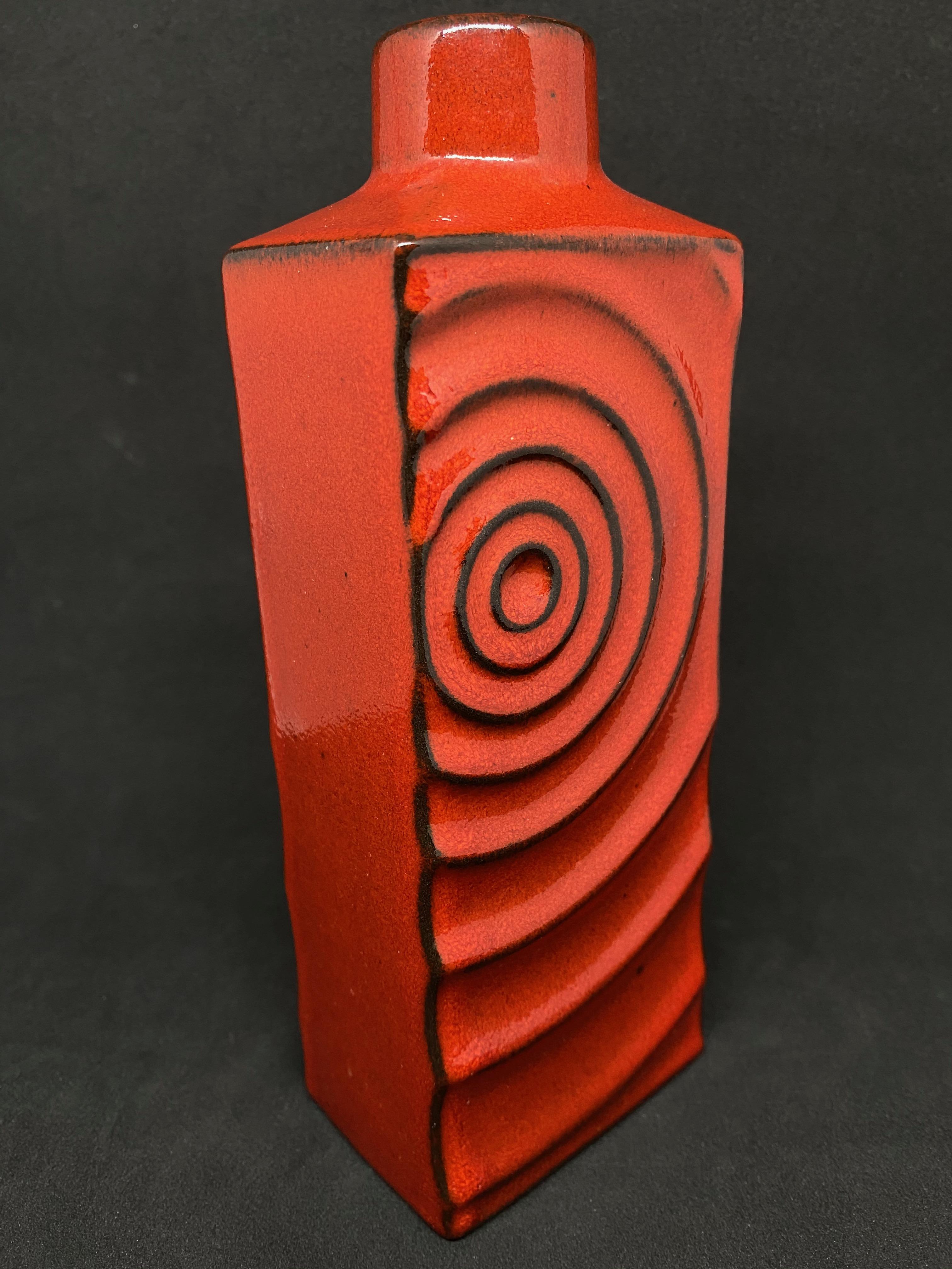 Late 20th Century German Mid-Century Modern Pottery Fat Lava Vase Cari Zalloni for Steuler