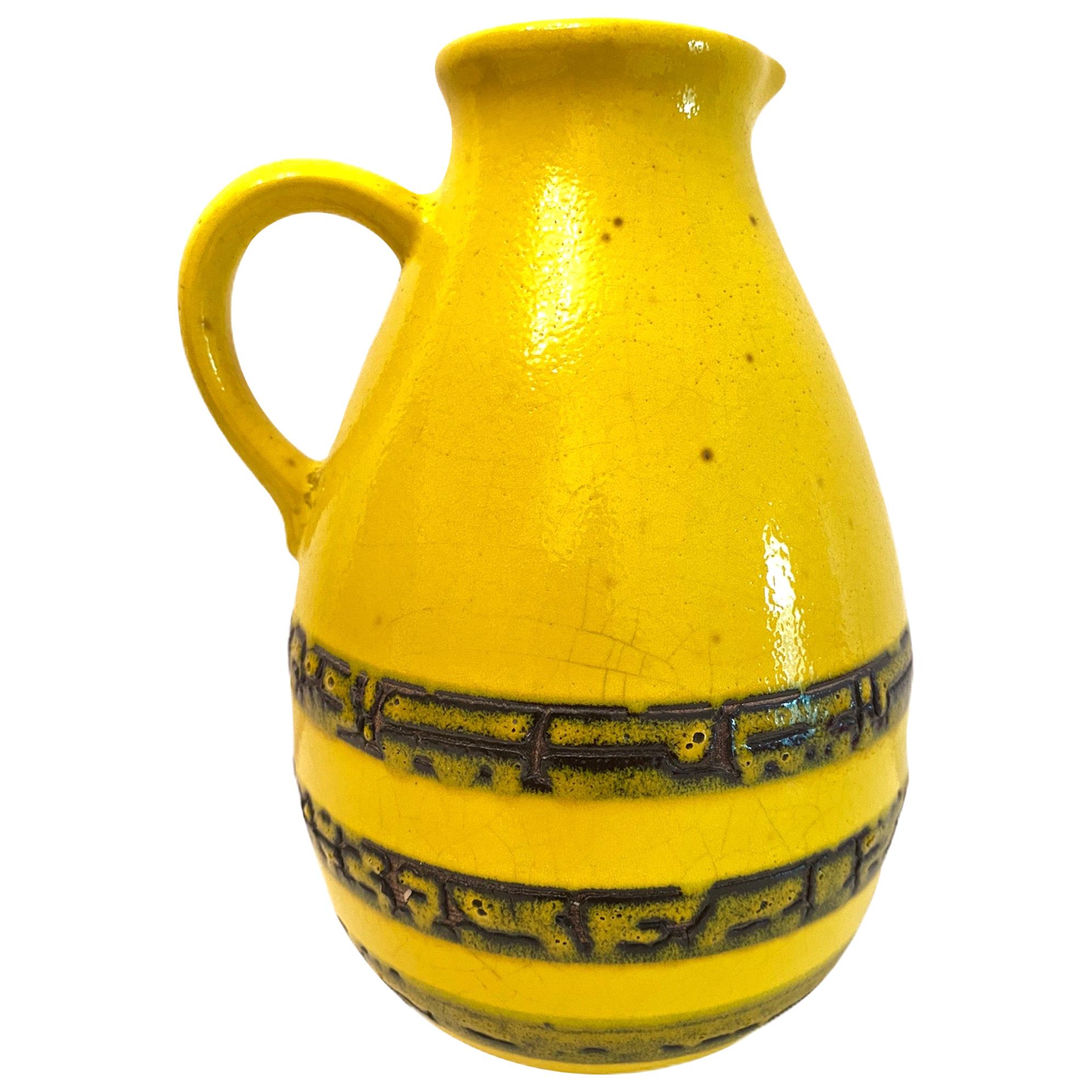 German Mid-Century Modern Pottery Fat Lava Vase, Germany, 1970s For