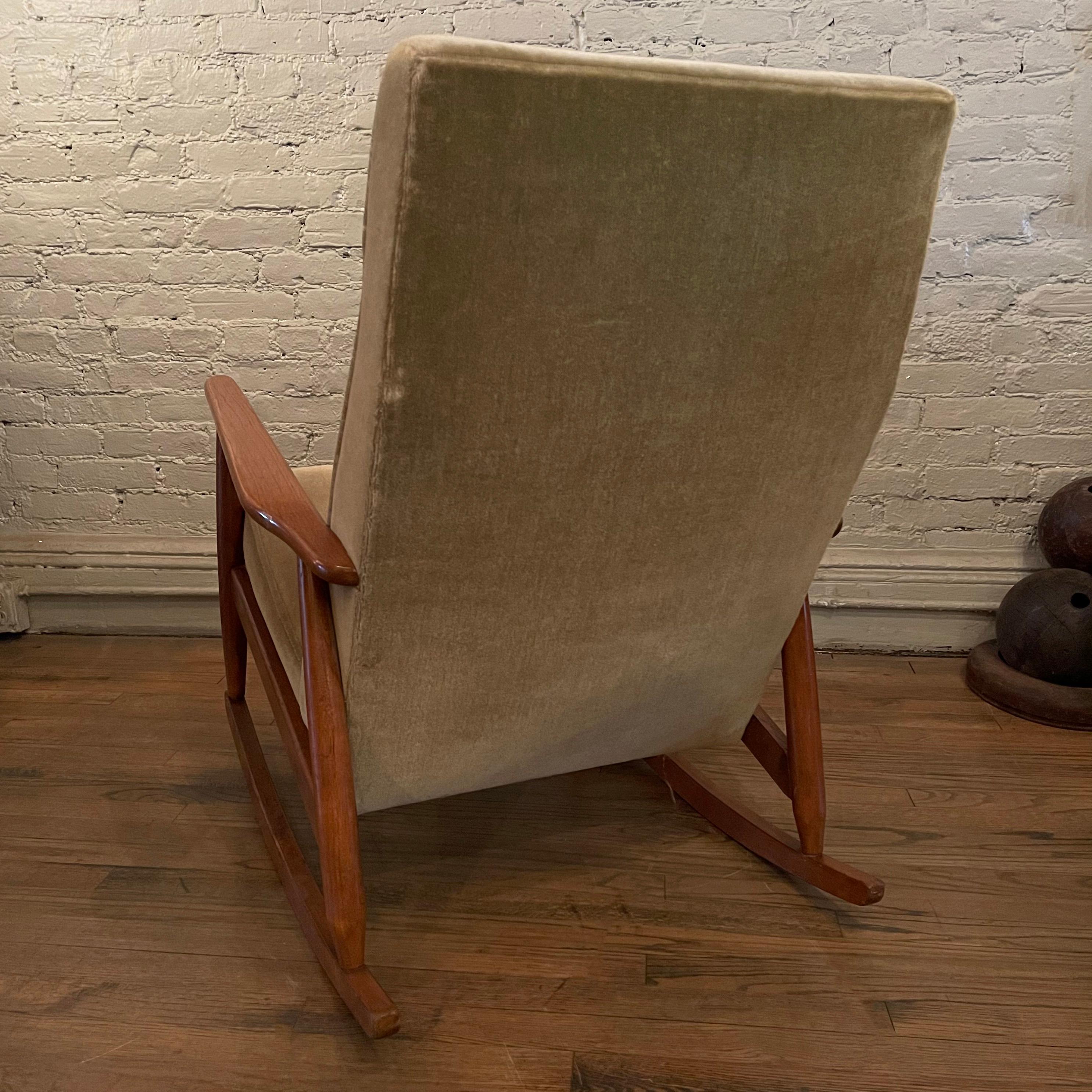 German Mid-Century Modern Upholstered Rocking Chair 2