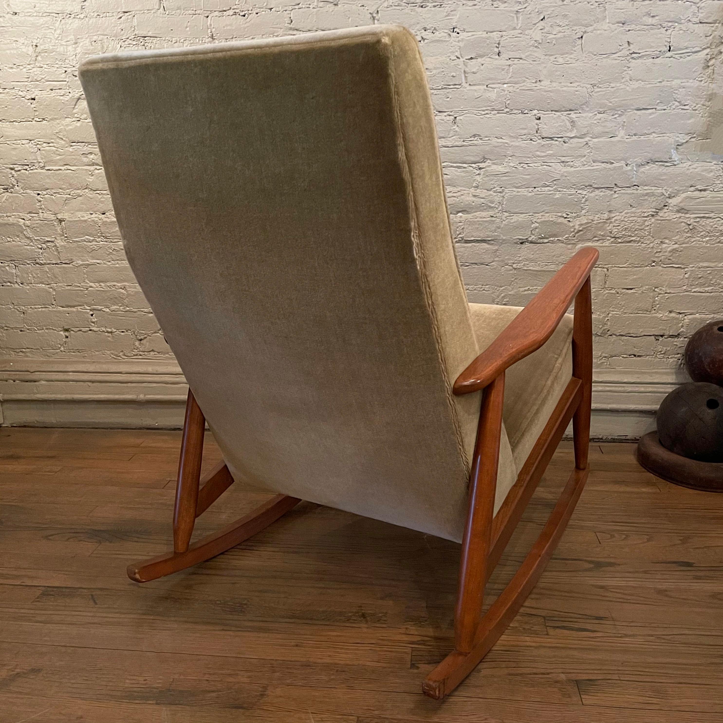 German Mid-Century Modern Upholstered Rocking Chair 3