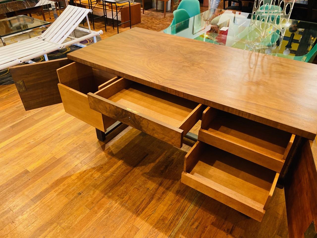 German Mid Century Modernist Walnut Desk 2
