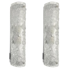 Retro German Mid-Century Pair of bubbles Murano Wall Sconces by Hillebrand, 1970s