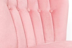 Mid Century German Mid-Century Pink Velvet Club Armchair, Europe, 1960s