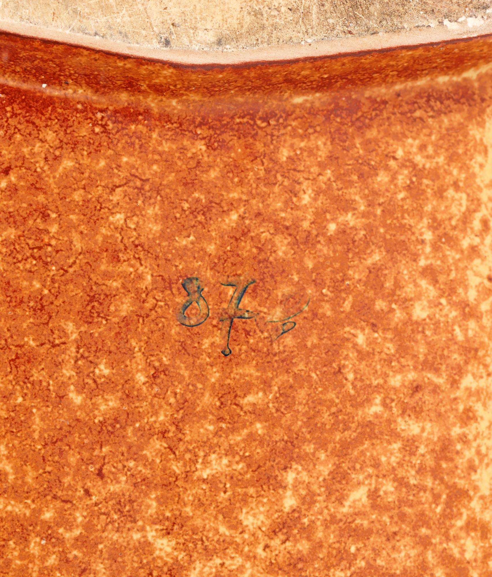 Giovanni Bertoncello Italian Screziato Tobacco Art Pottery Vase For Sale 11