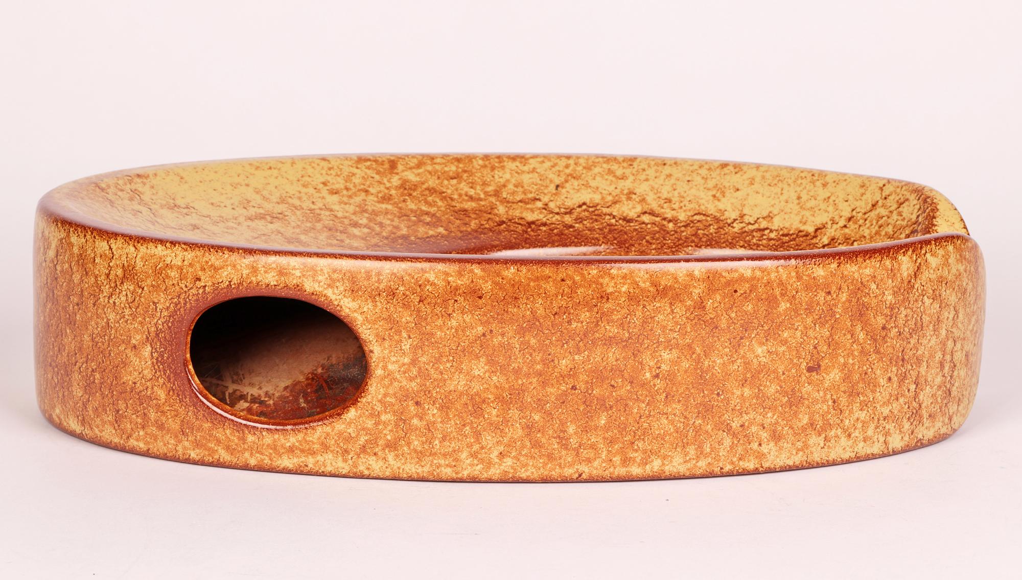 Ceramica Giovanni Bertoncello Vaso in ceramica d'arte tabacco Screziato italiano in vendita