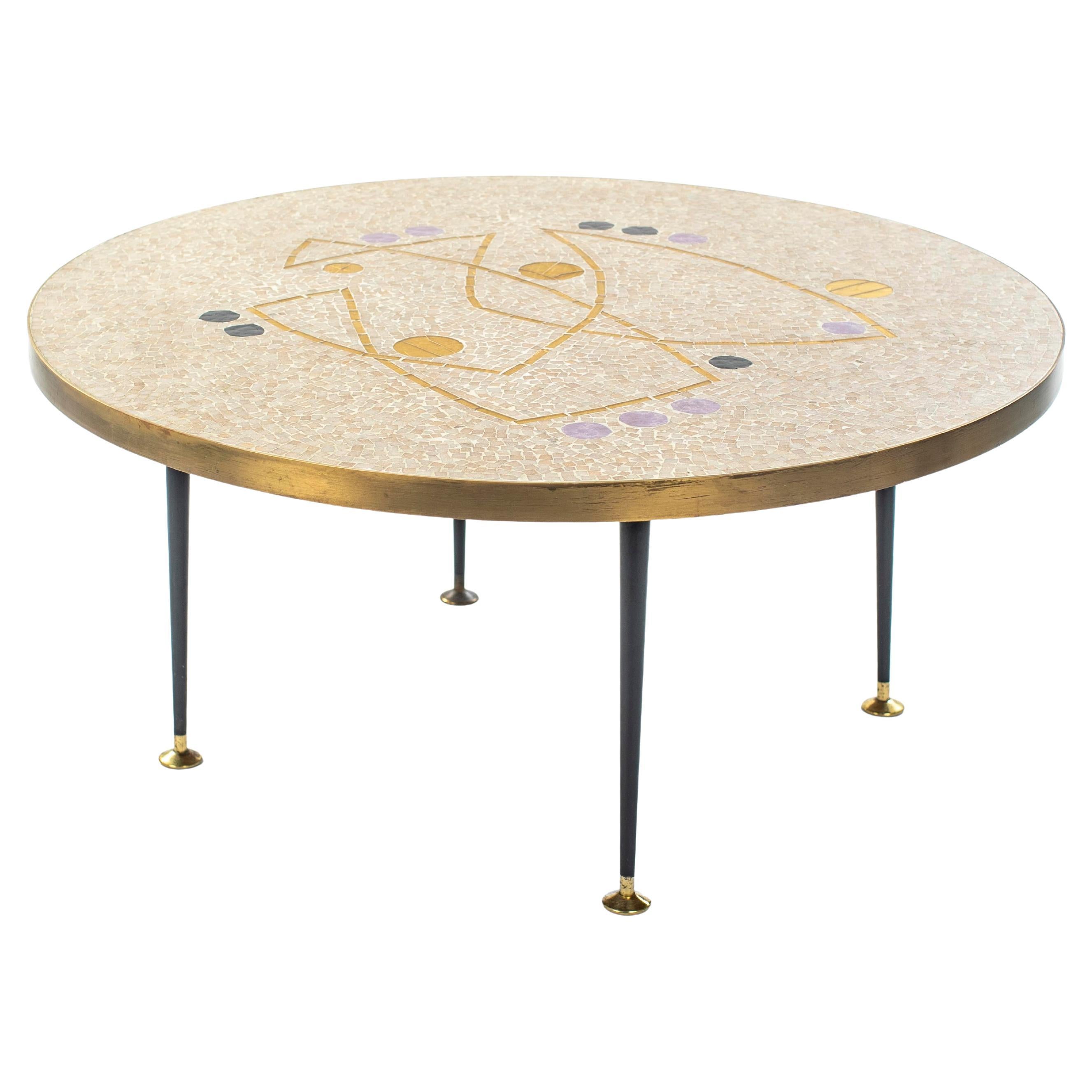 German Mid-Century Sculptural Mosaik Sofa Table by Berthold Müller 1960s For Sale